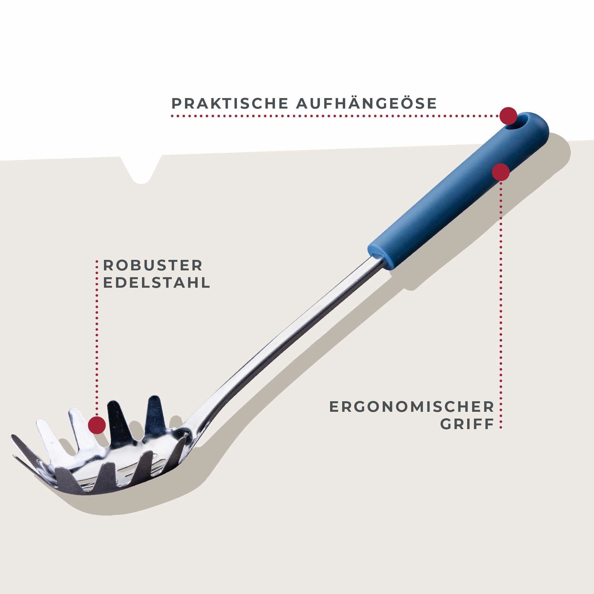 FACKELMANN Nudellöffel Spaghettilöffel, Pastaheber, Servierlöffel