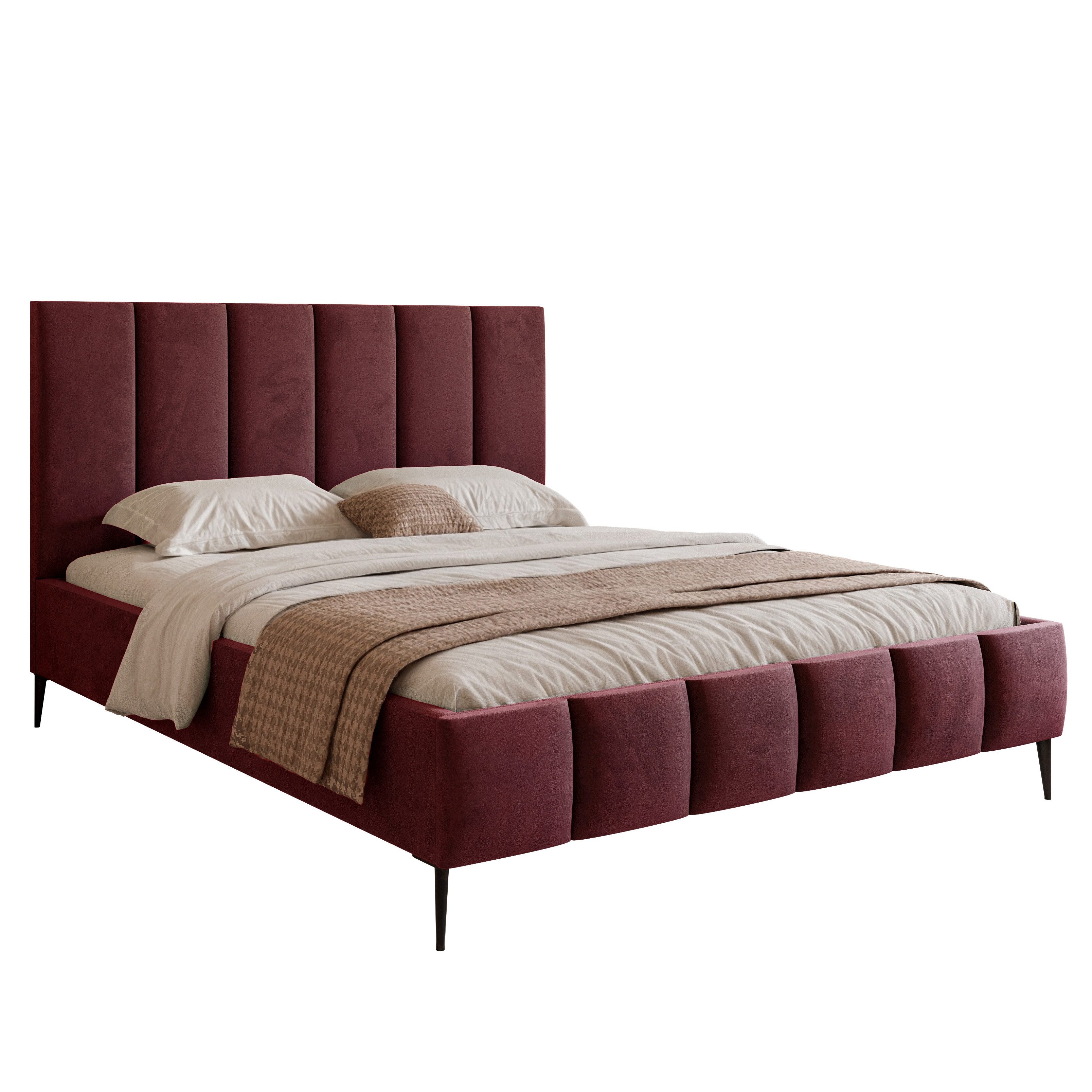 Goldstoff Polsterbett Elegantes Bett mit hohem günstig online kaufen