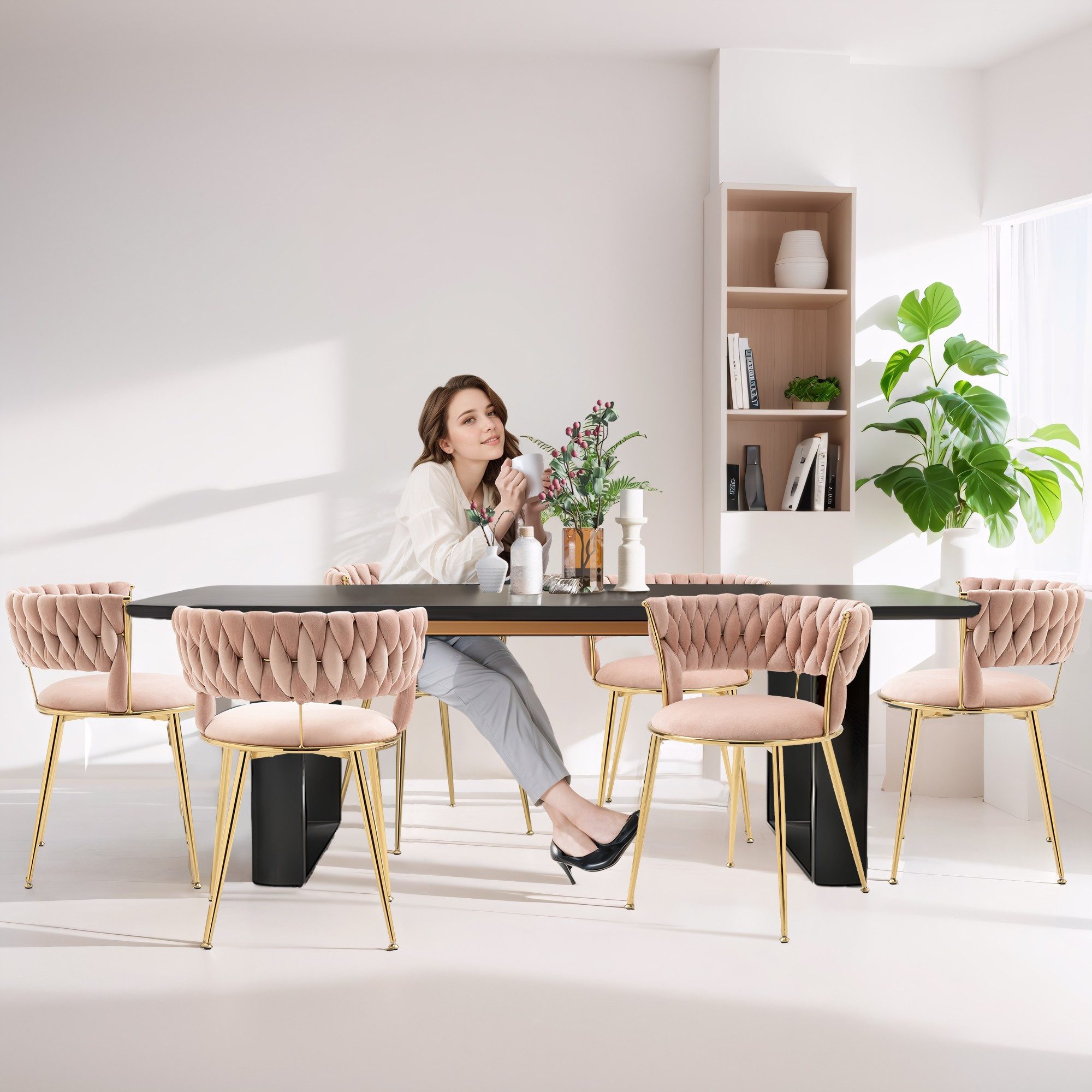 LVHOM Esszimmerstuhl Luxuriöse Samt-Stühle 2er-/4er-/6er-Set mit günstig online kaufen