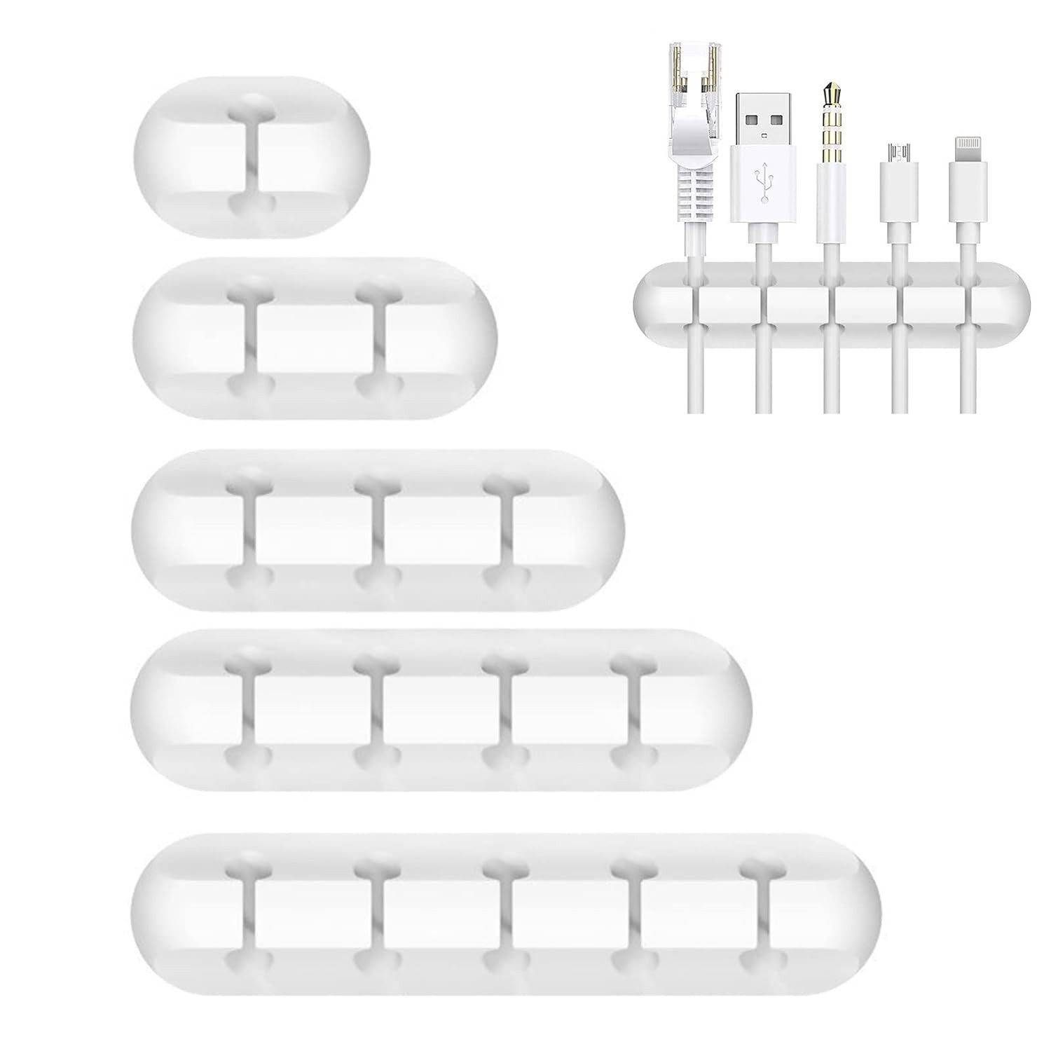 HYTIREBY kabelclips kabelhalter für Netzkabel, USB Ladekabel Mauskabelhalter (5 Stück, Einfach zu installieren, Aufbewahrung)
