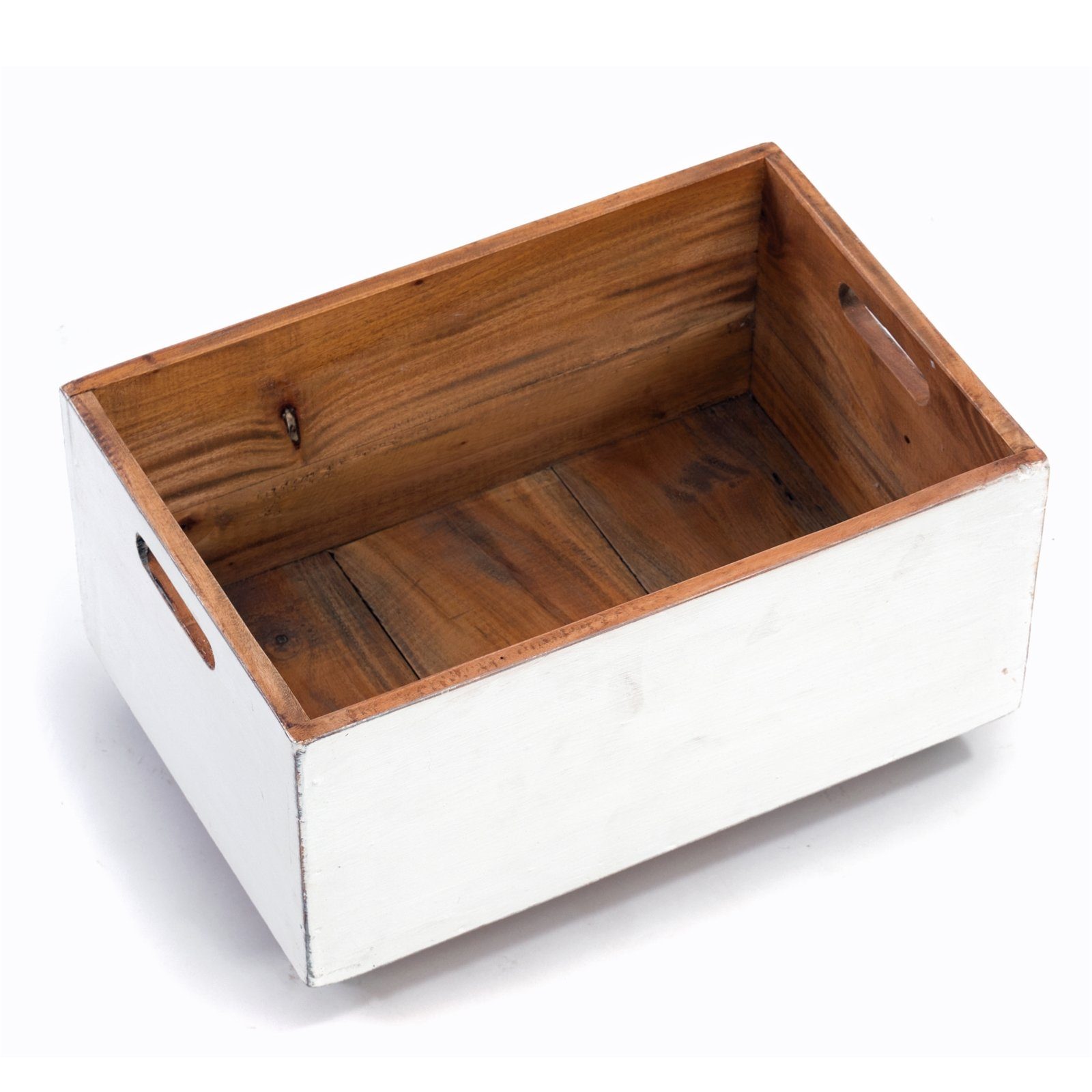DESIGN DELIGHTS Truhe ROLLBARE HOLZKISTE "BOX", 26x45x30 cm, Massivholz, Aufbewahrung, Fa