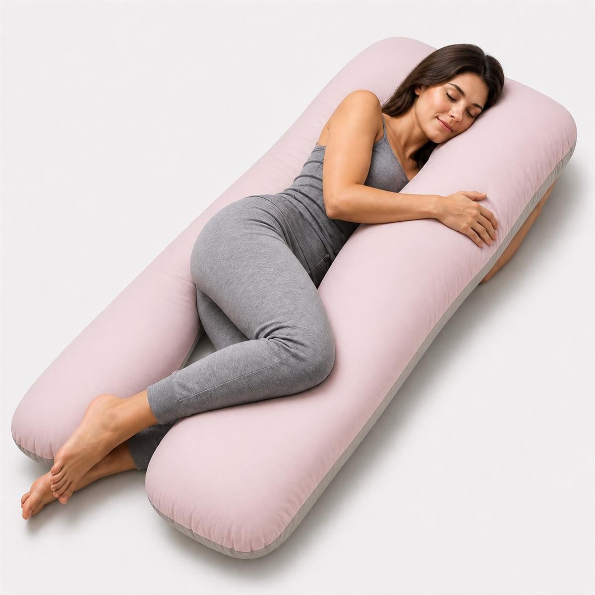 SEI Design Seitenschläferkissen Schwangerschaftskissen U-Form Seitenschläferkissen Komfortkissen XXL, Schwangerschaftskissen mit Bezug, 1-tlg., Schwangerschaftskissen mit Bezug, Mikrofaser mit 2 Reißverschlüssen