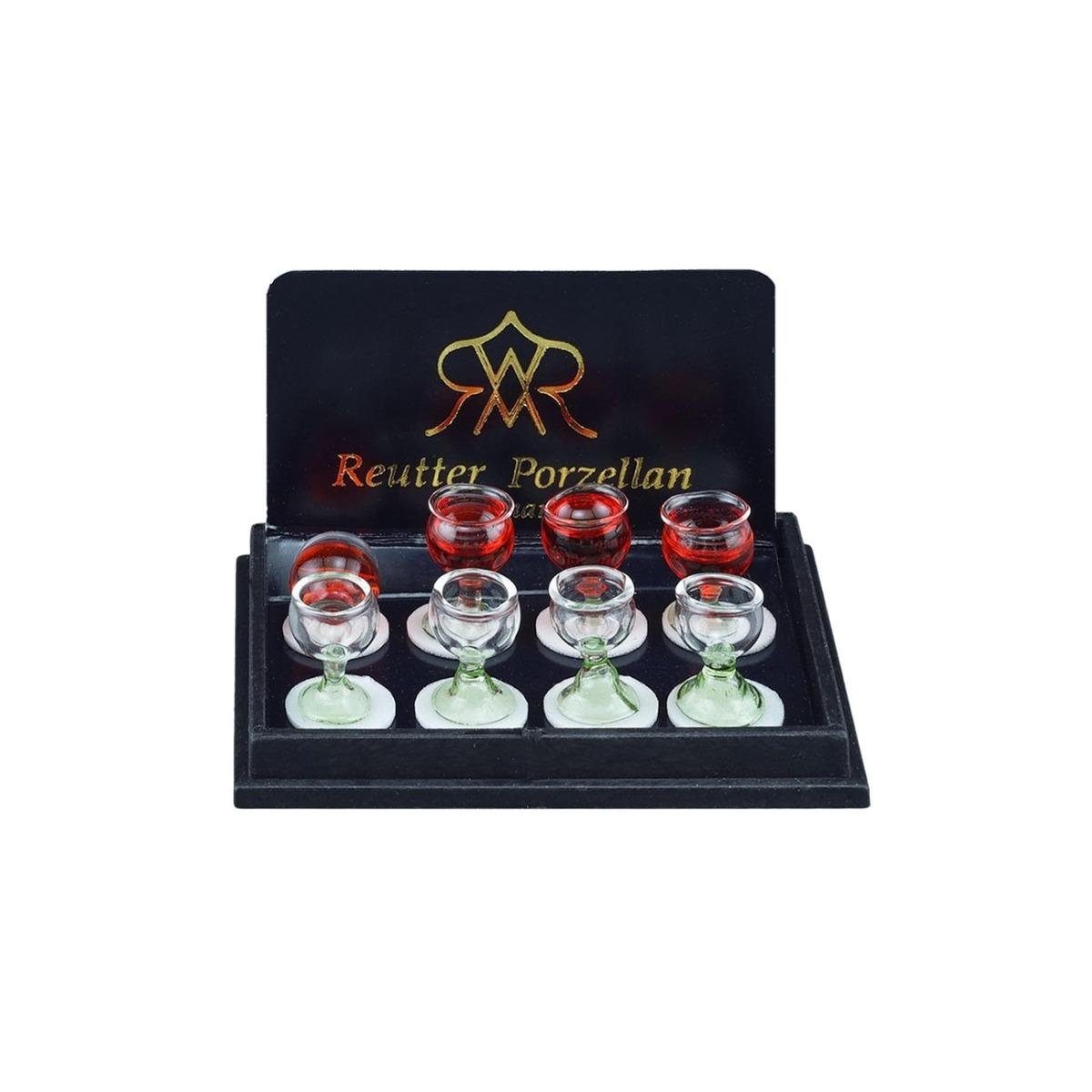 Reutter Porzellan Dekofigur 001.459/5 - 8 Rotweingläser, Miniatur | Dekofiguren