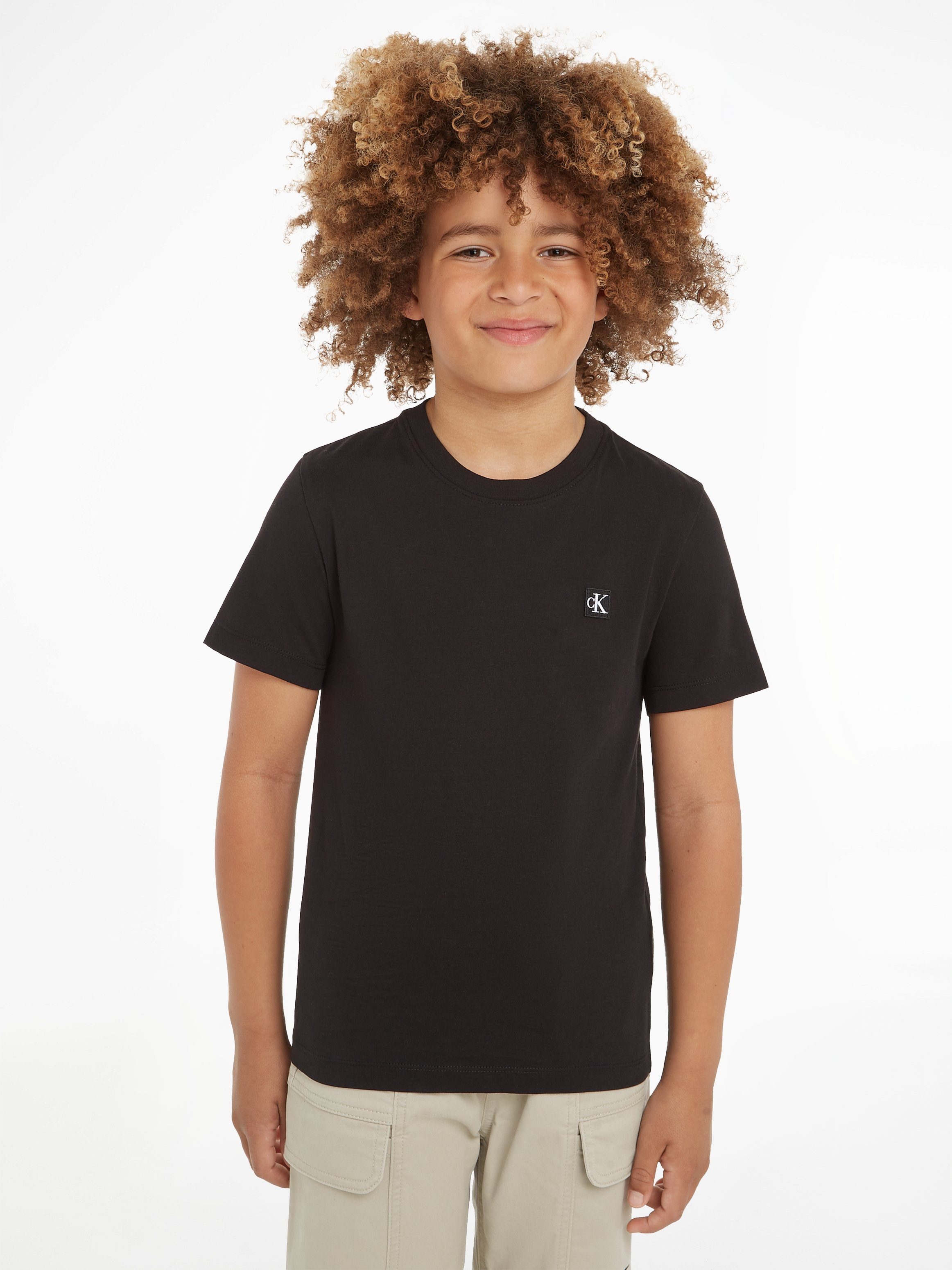 mit T-Shirt Black MINI MONOGRAM T-SHIRT Klein Logodruck BADGE Ck Jeans Calvin