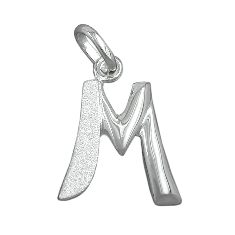 15x13mm 925 Silber Buchstabe Buchstabenanhänger teilmattiert (1-tlg) Gallay glänzend M