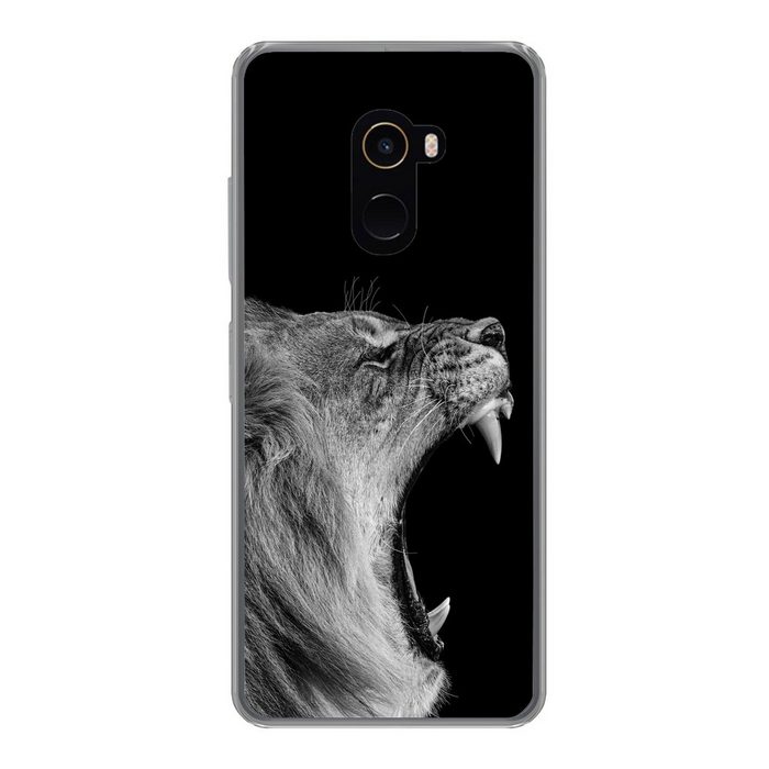 MuchoWow Handyhülle Tiere - Löwe - Schwarz - Weiß - Porträt Phone Case Handyhülle Xiaomi Mi Mix 2 Silikon Schutzhülle