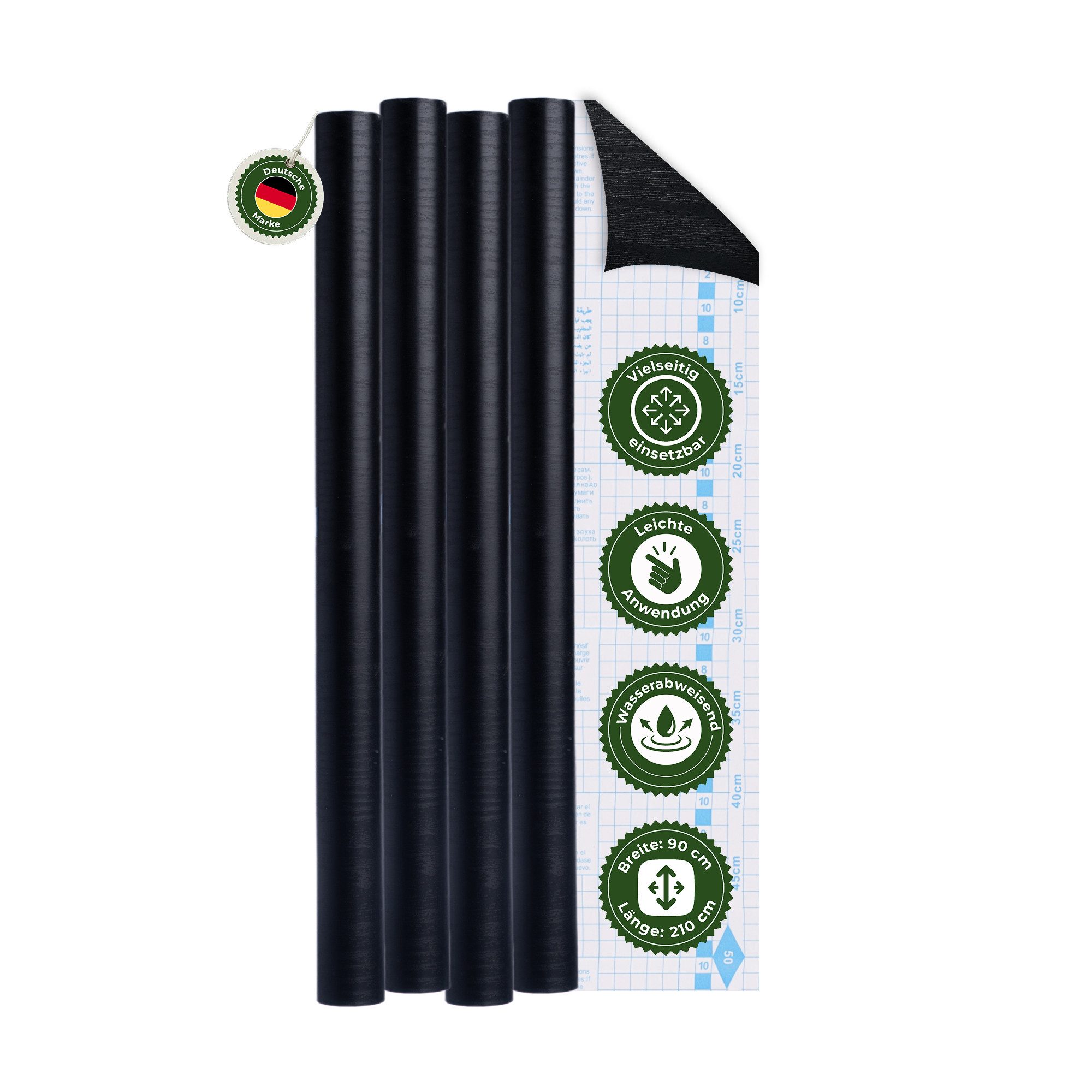 Veluxis Möbelfolie Veluxis® Möbelfolie für Küche & Bad, (4St), selbstklebend & reißfest – wasserfest & hitzebeständig