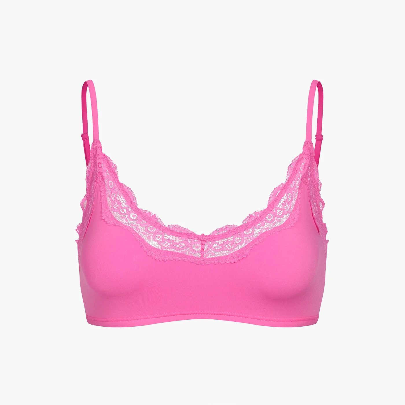 cfab (creamy fabrics) Bügelloser BH Lace Bralette-Rosa Pink-XS (1-tlg)