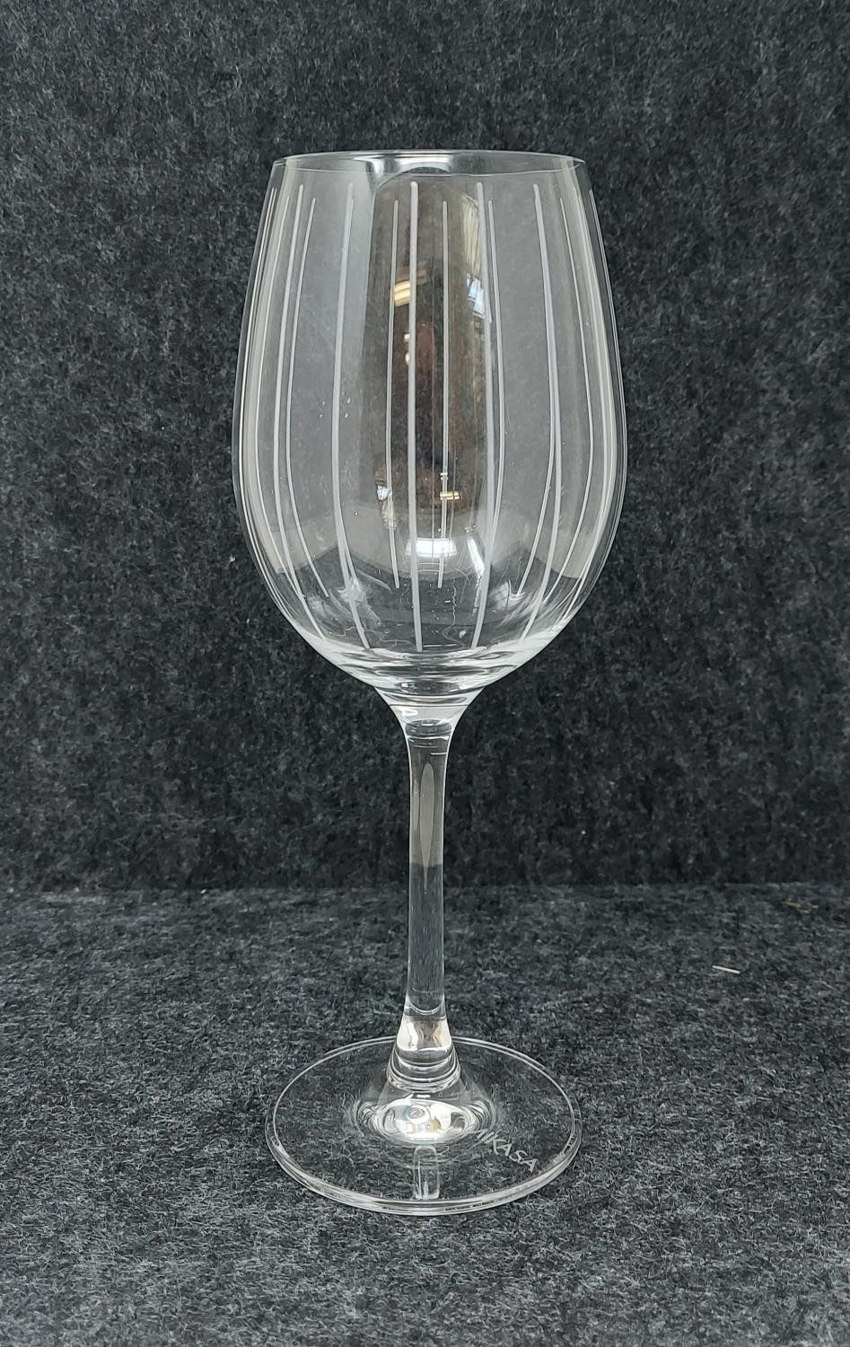 Creative Tops Weißweinglas Transparent, Durchmesser 8.5 cm, Glas, Spülmaschinengeeignet, Transparent, Motiv: Streifen