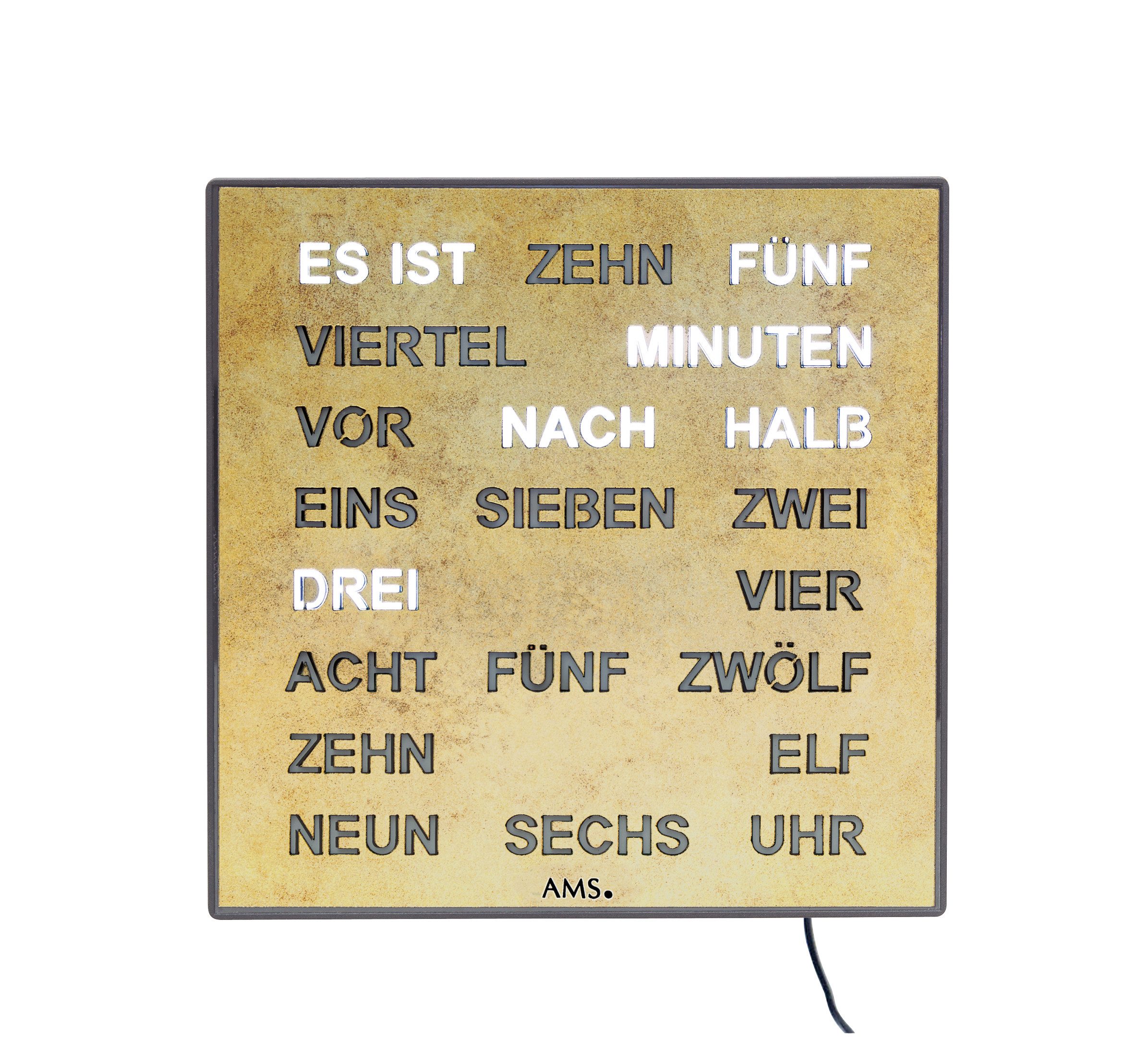 AMS Wanduhr Wortuhr LED Wanduhr Tischuhr günstig online kaufen