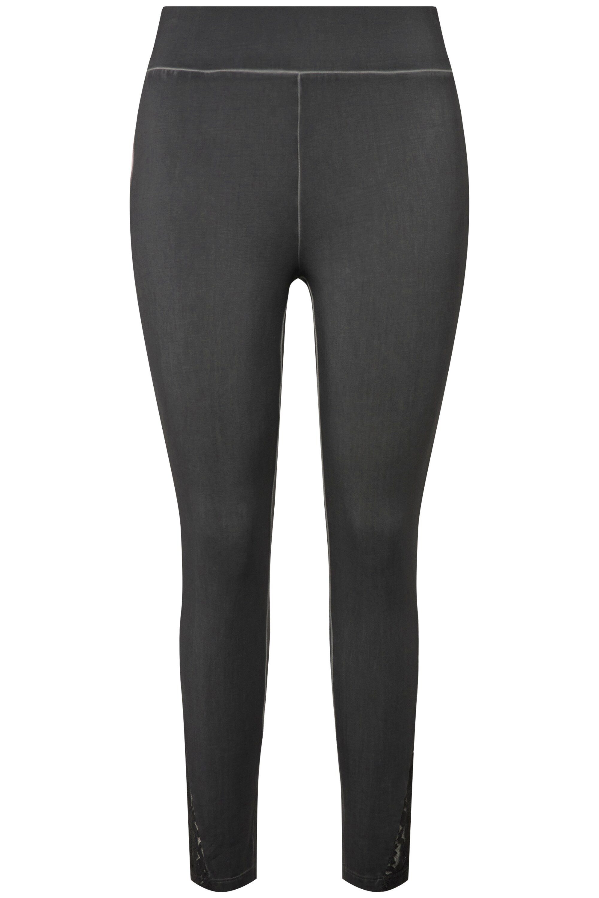 MIAMODA Leggings Leggings Tight Fit cold dyed Spitze am Saum