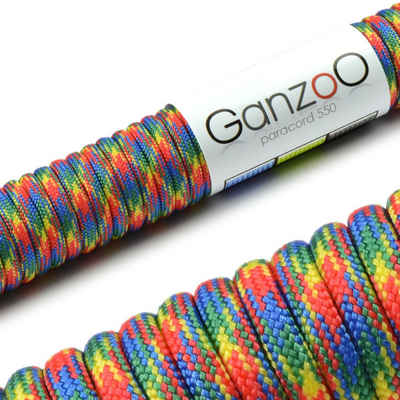 Ganzoo Paracord 550 Seil / Typ III / Mehrfarbig Seil