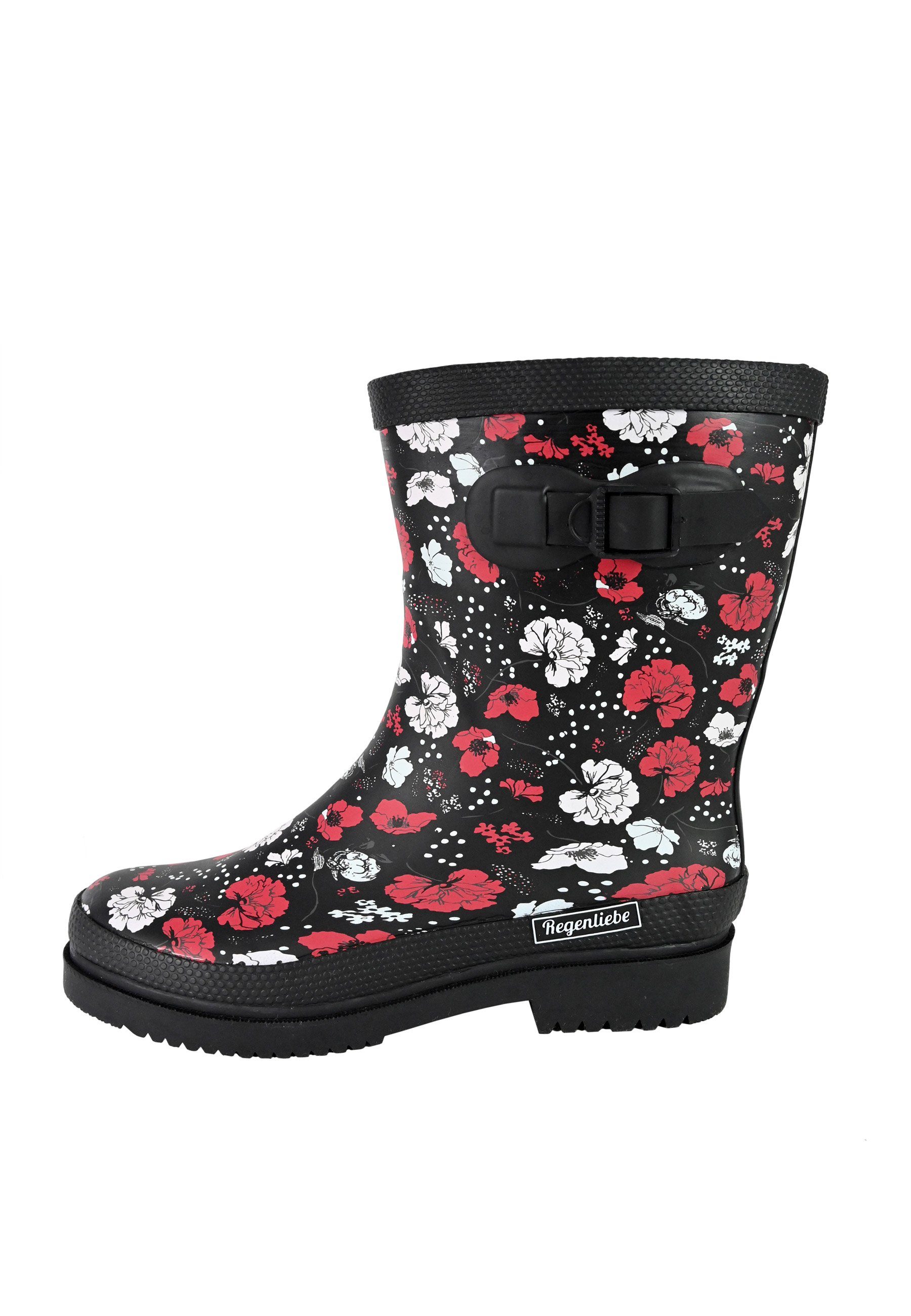 Regenliebe Blossom Night Gummistiefel Halbschaft Stiefel mit Blütenmuster günstig online kaufen