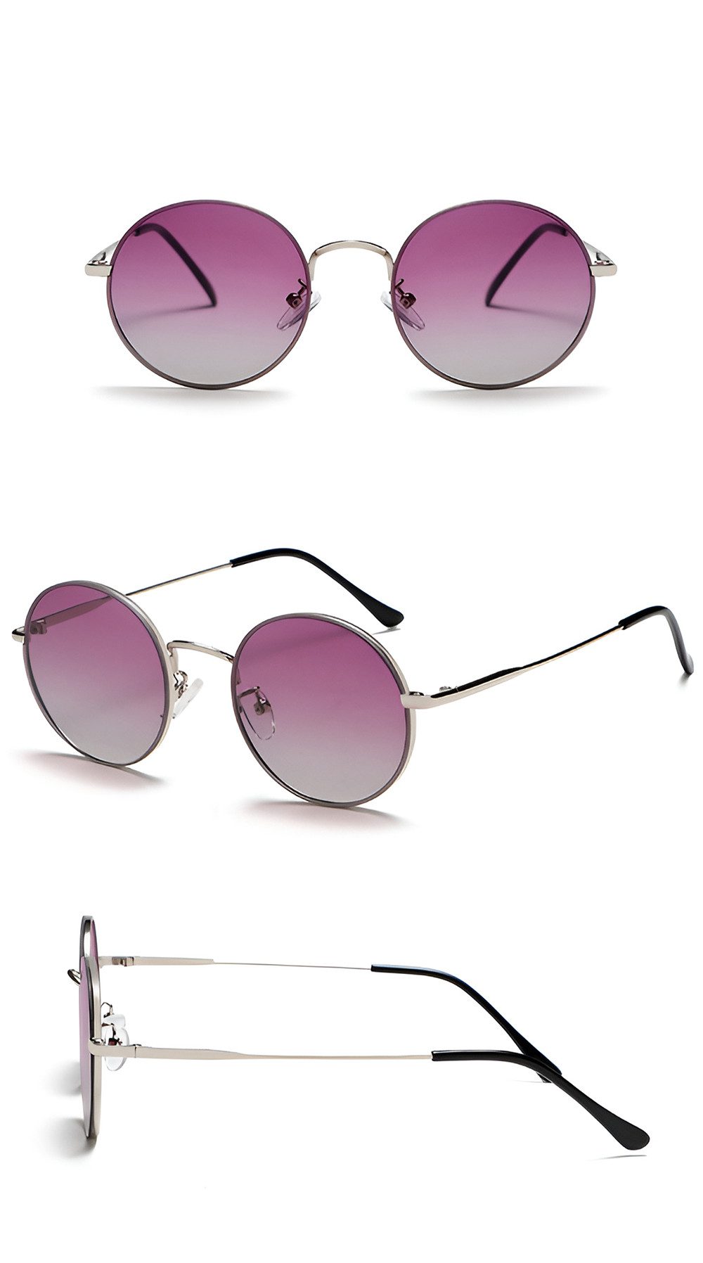 PACIEA Sonnenbrille Damen Rundrahmen Metall UV Schutz Outdoor Mode günstig online kaufen