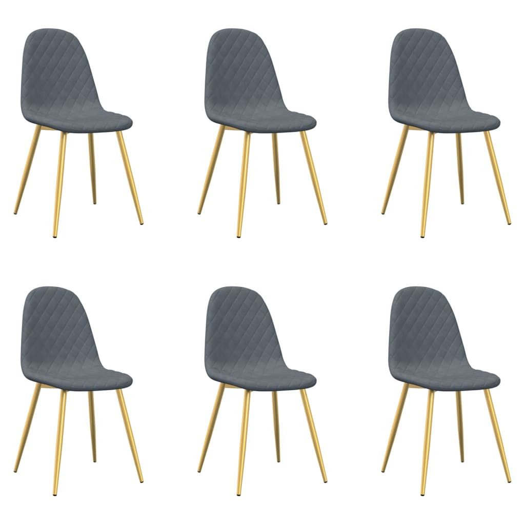 vidaXL Esszimmerstuhl Esszimmerstühle 6 Stk. Dunkelgrau günstig online kaufen