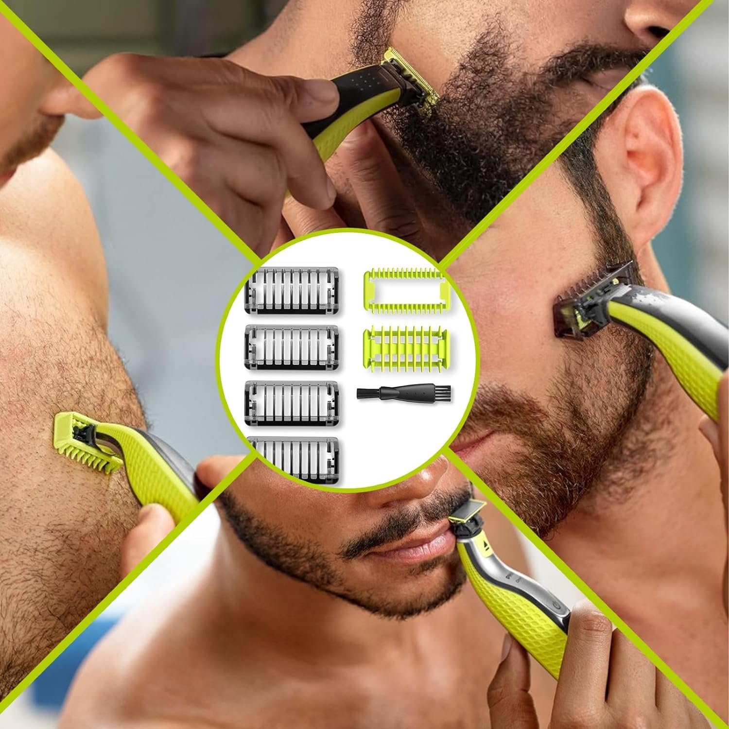 MSM Rasieraufsatz Trimmaufsätze für Philips One Blade QP2520 / QP2630 Pro 360 Körperkamm, 7 St.