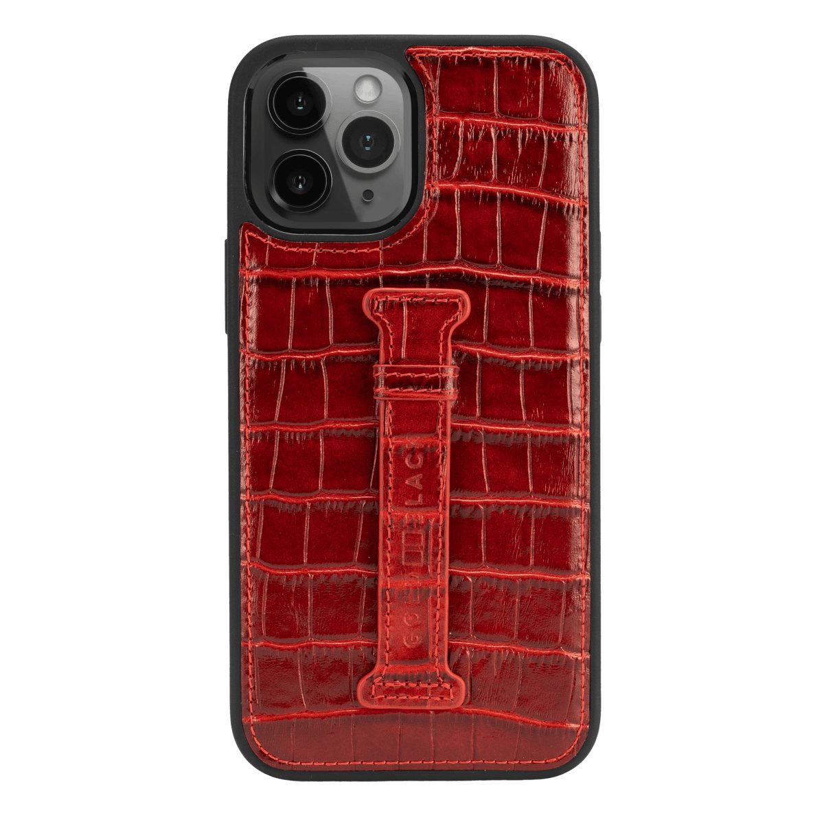 GOLDBLACK Handyhülle GOLDBLACK iPhone 12 Pro Max Lederhülle mit Fingerschlaufe