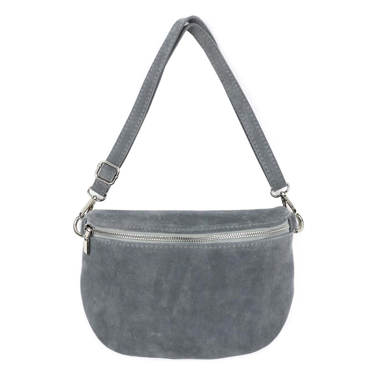 ITALYSHOP24 Bauchtasche Damen Wildleder Gürteltasche Brusttasche CrossBody Handytasche, als Schultertasche, CrossOver, Umhängetasche tragbar