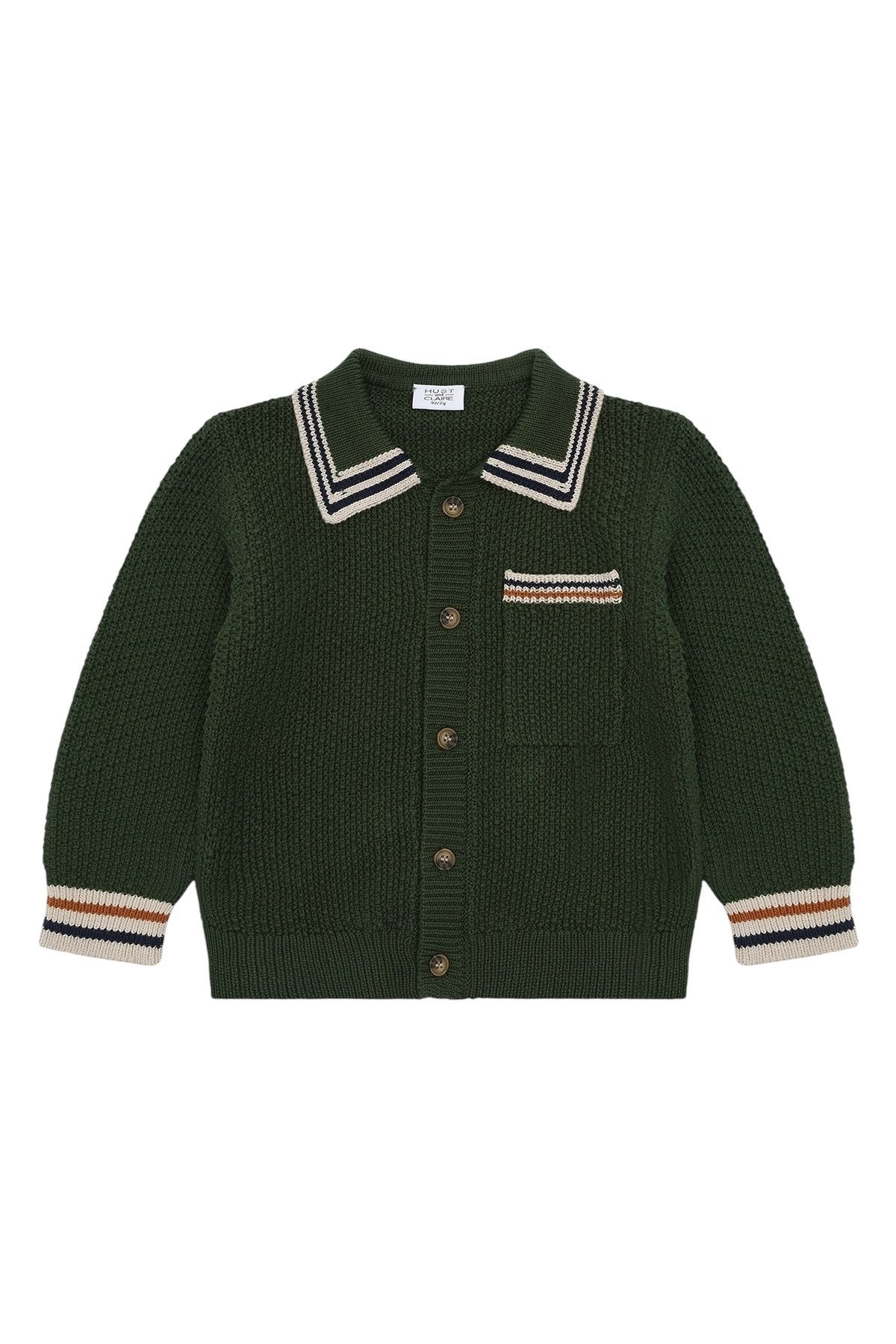 Hust & Claire Cardigan HCPelle Polo Cardigan (1-tlg) Hust & Claire Jungen Strickjacke Pelle Polo Cardigan – Deep Ivy