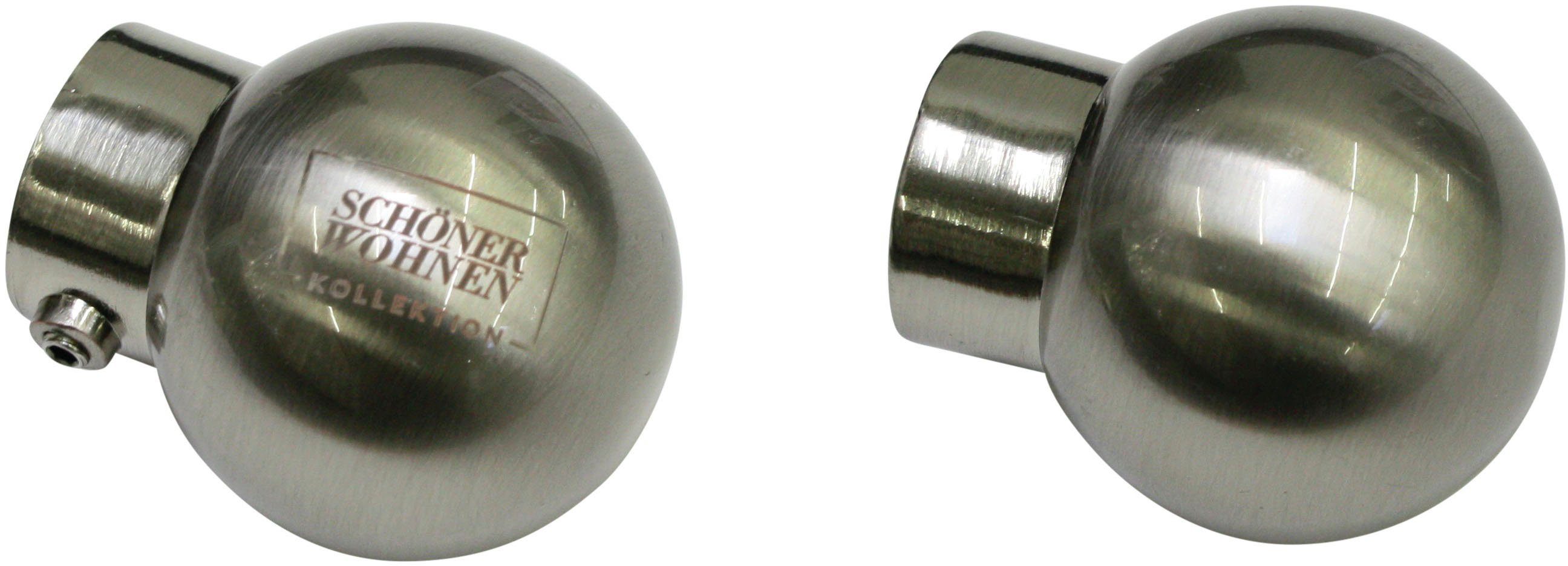 SCHÖNER WOHNEN-Kollektion Gardinenstangen-Endstück Kugel für Ø 20 mm, (2-St), Serie Einzelprogramm Leon Ø 20 mm