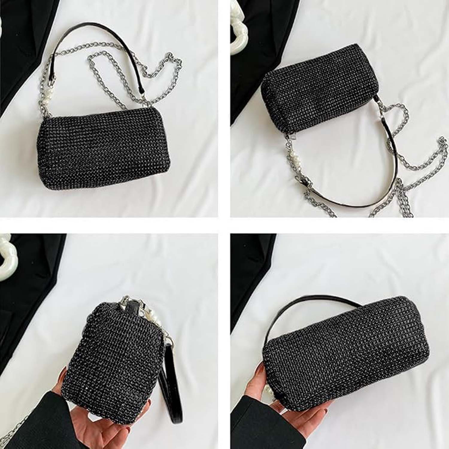 nsihing Clutch Elegante Abendtasche Damen Mit Glitzerndem Design – Bild 5 von 5