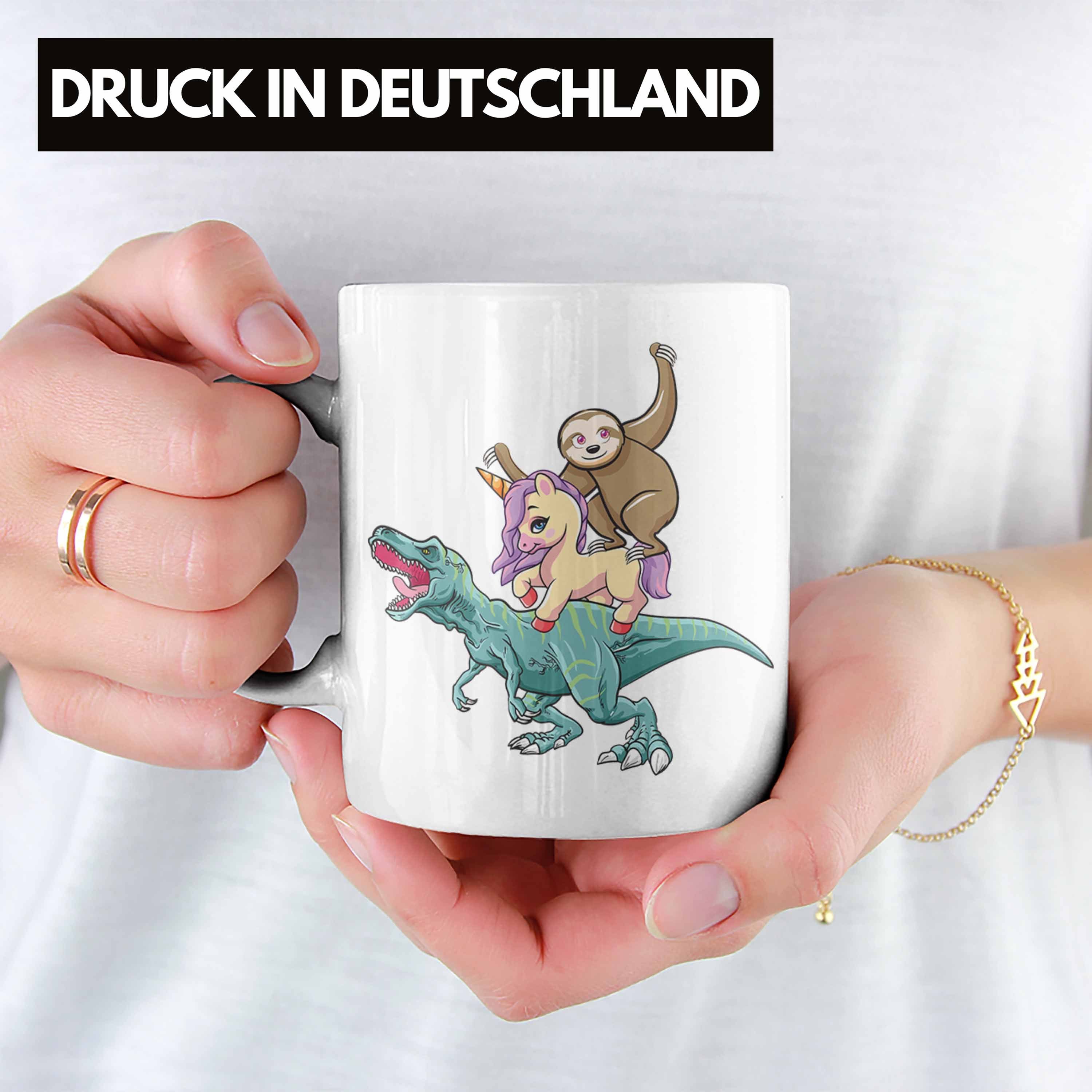 Schwarz Tasse Tasse Geschenk Einhorn Lustig Grafik Faultier Dinsosaurier Trendation