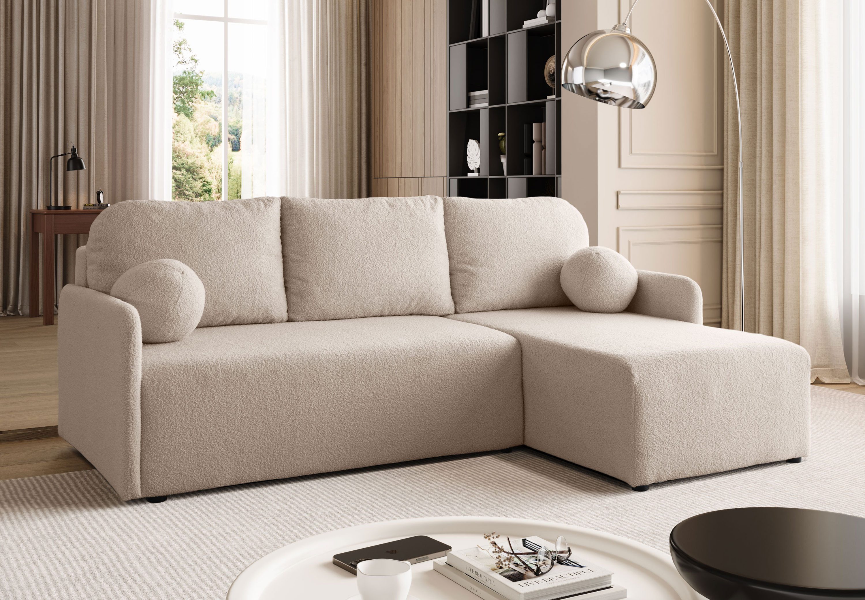 Lookway Ecksofa CUDDLE mit Schlaffunktion und Bettkasten, 213x145x90 cm