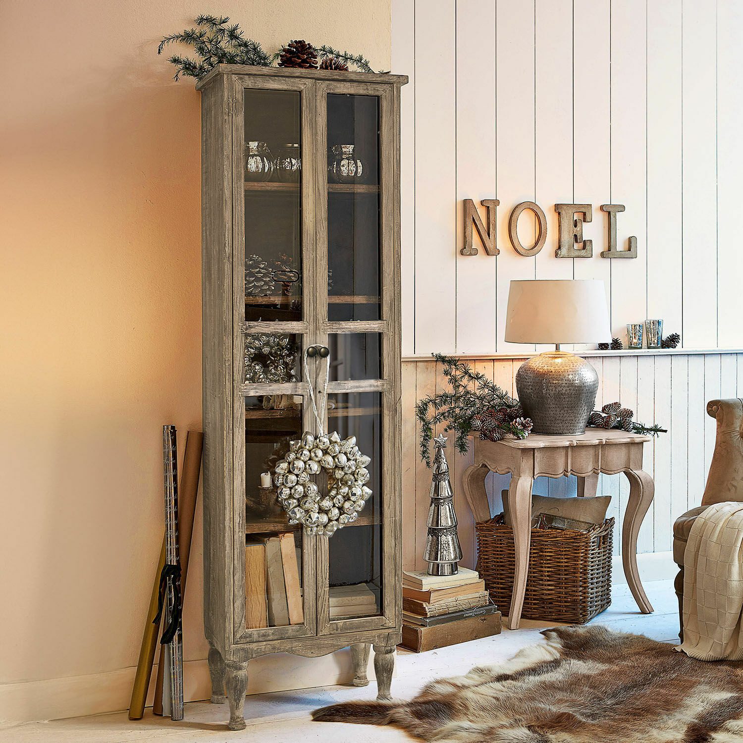 Mirabeau Vitrine Schrank Covent Garden braun günstig online kaufen