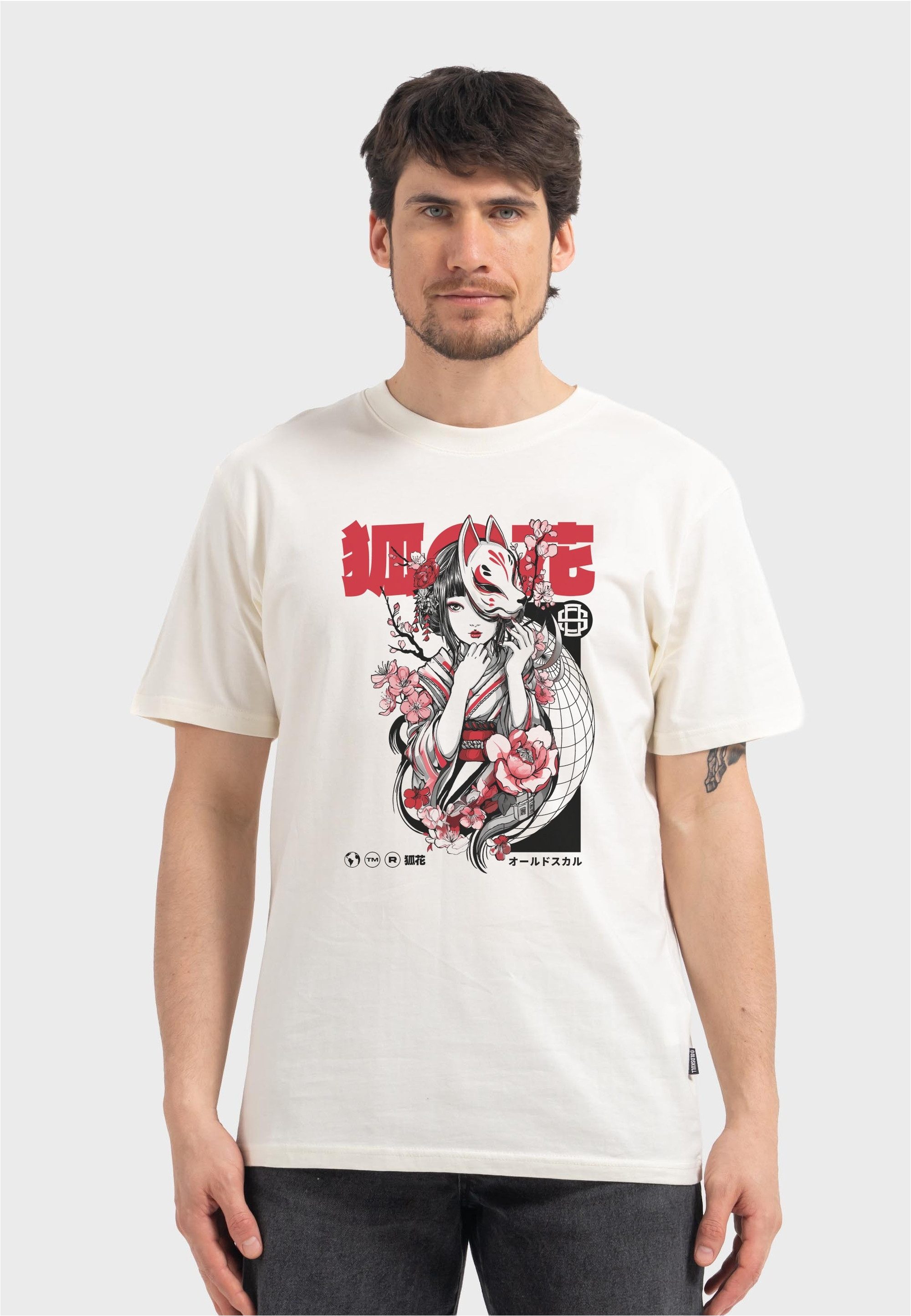 T-Shirt Asian Kitsune Shadow Graphic