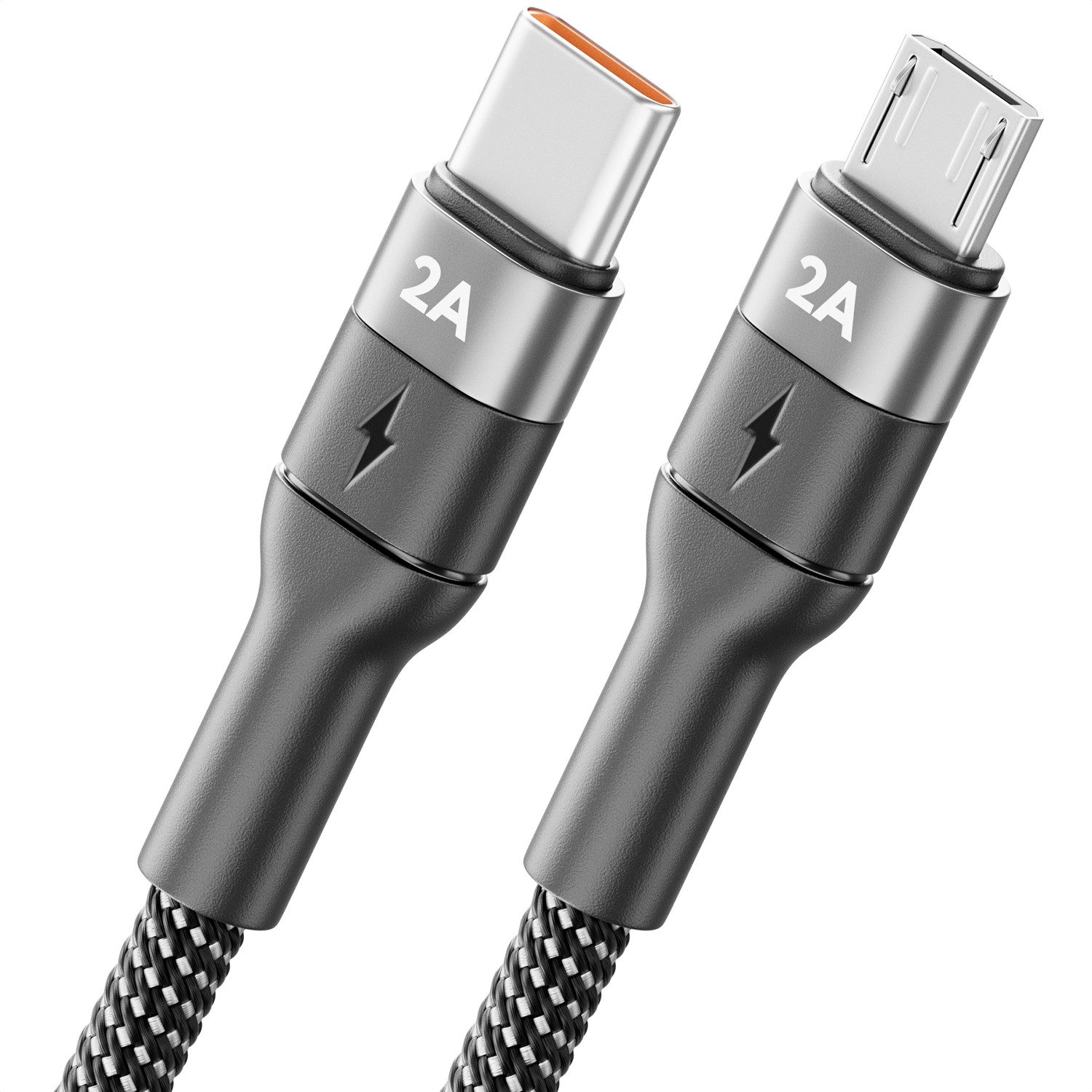 deleyCON 1,5m USB 2.0 Micro USB Kabel Ladekabel Datenkabel USB-C auf Micro USB USB-Kabel