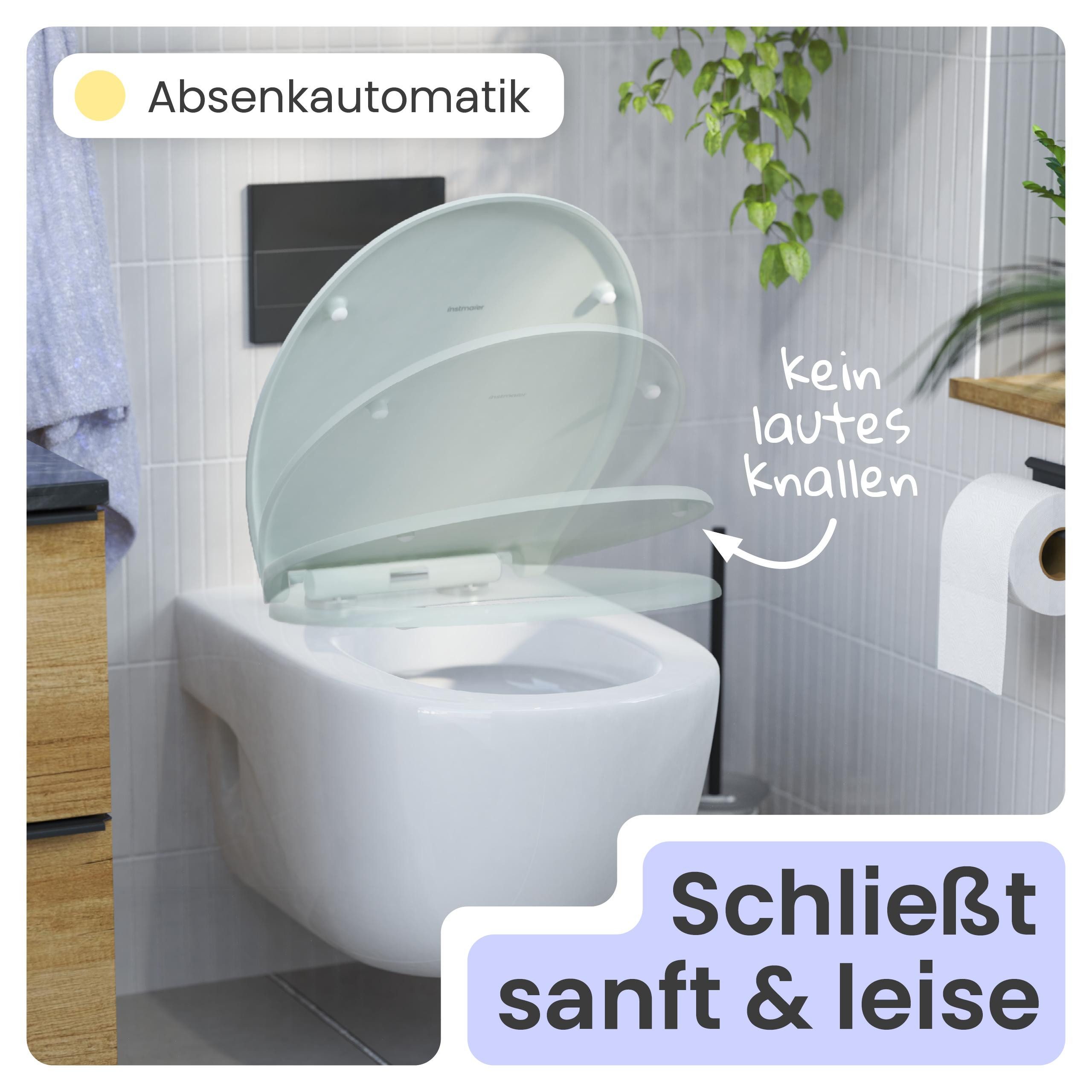 instmaier WC-Sitz instmaier Helma, Toilettendeckel mit Absenkautomatik, Absenkautomatik, zur Reinigung abnehmbar, Duroplast