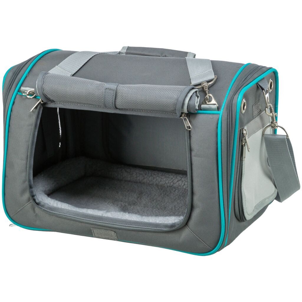 TRIXIE Tiertransportbox Wohn- und Transporttasche Vicky - grau - 40 × 27 × 28 cm