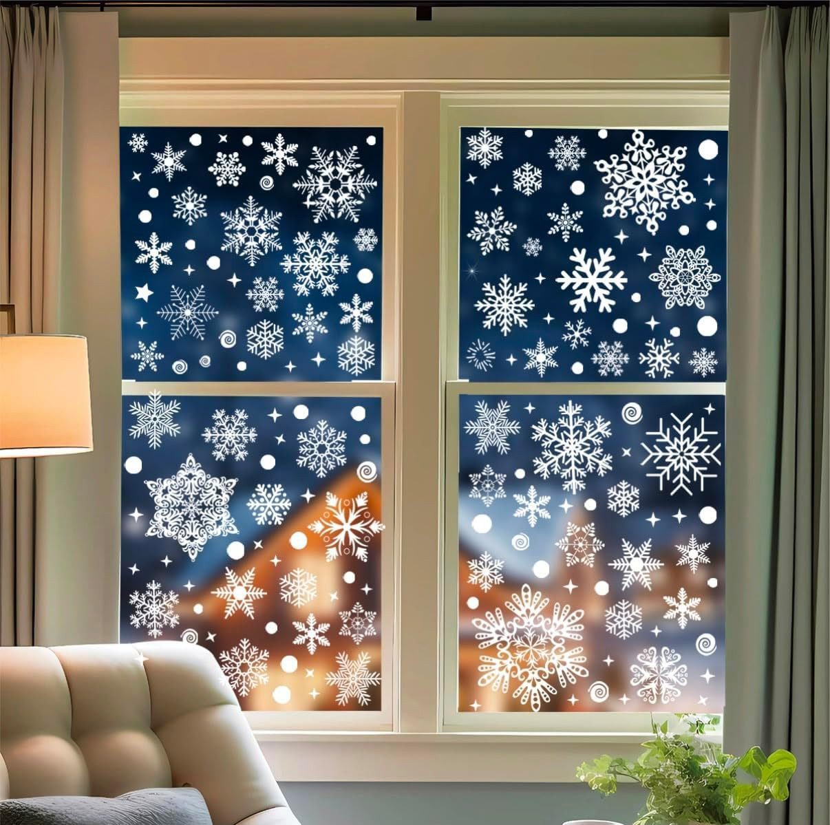 TK Gruppe Fensterbild Weihnachts-Fensterbilder, Sticker selbstklebend Weihnachten Deko, selbstklebend