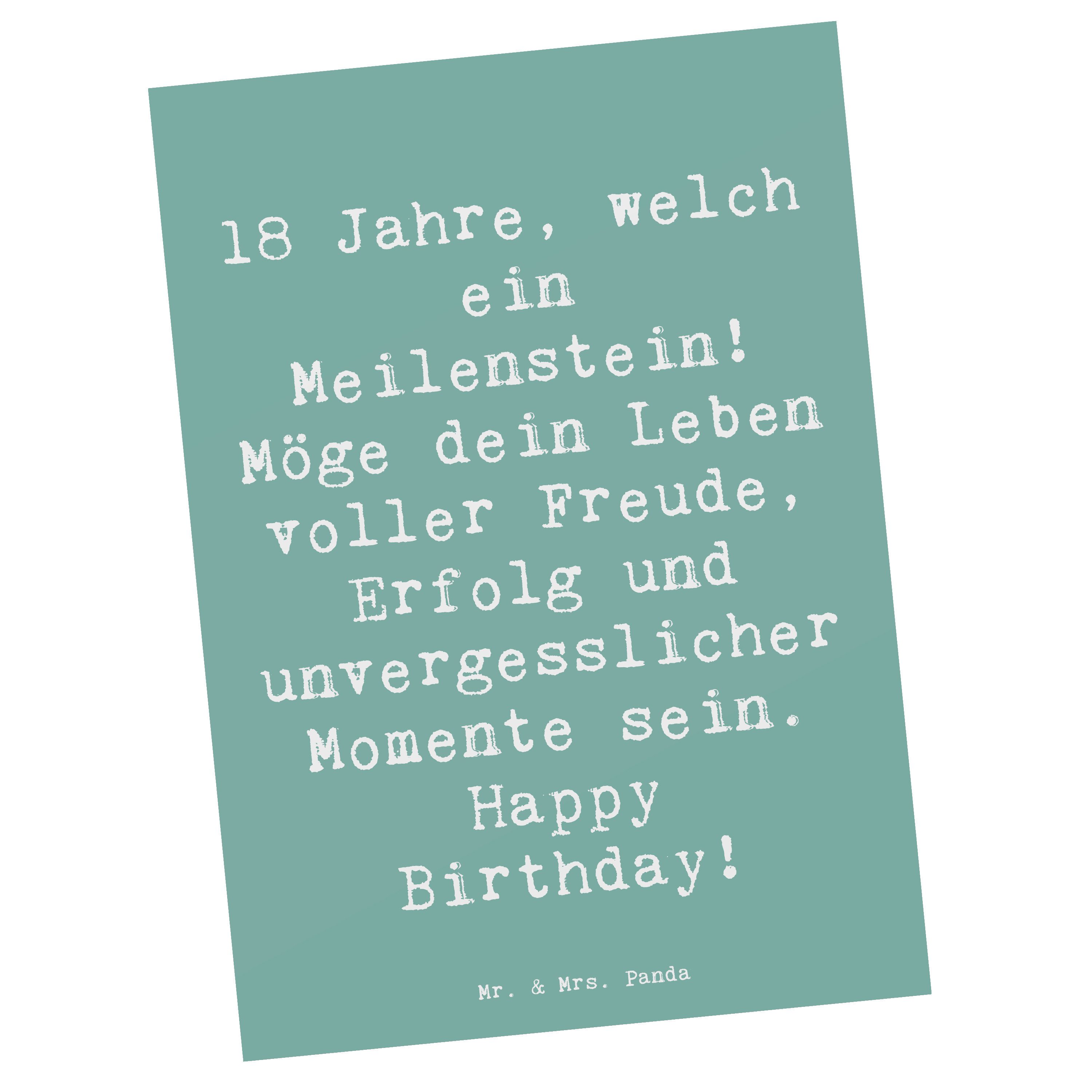 Postkarte Spruch 18. Geburtstag Meilenstein - Meeresbrise - Geschenk, herzliche