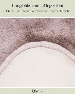 Hochflor-Teppich Hochflorteppich Sungura 200 Rosa 60 x 90 cm Sheepskin, Qiyano, fellförmig, Höhe: 35 mm