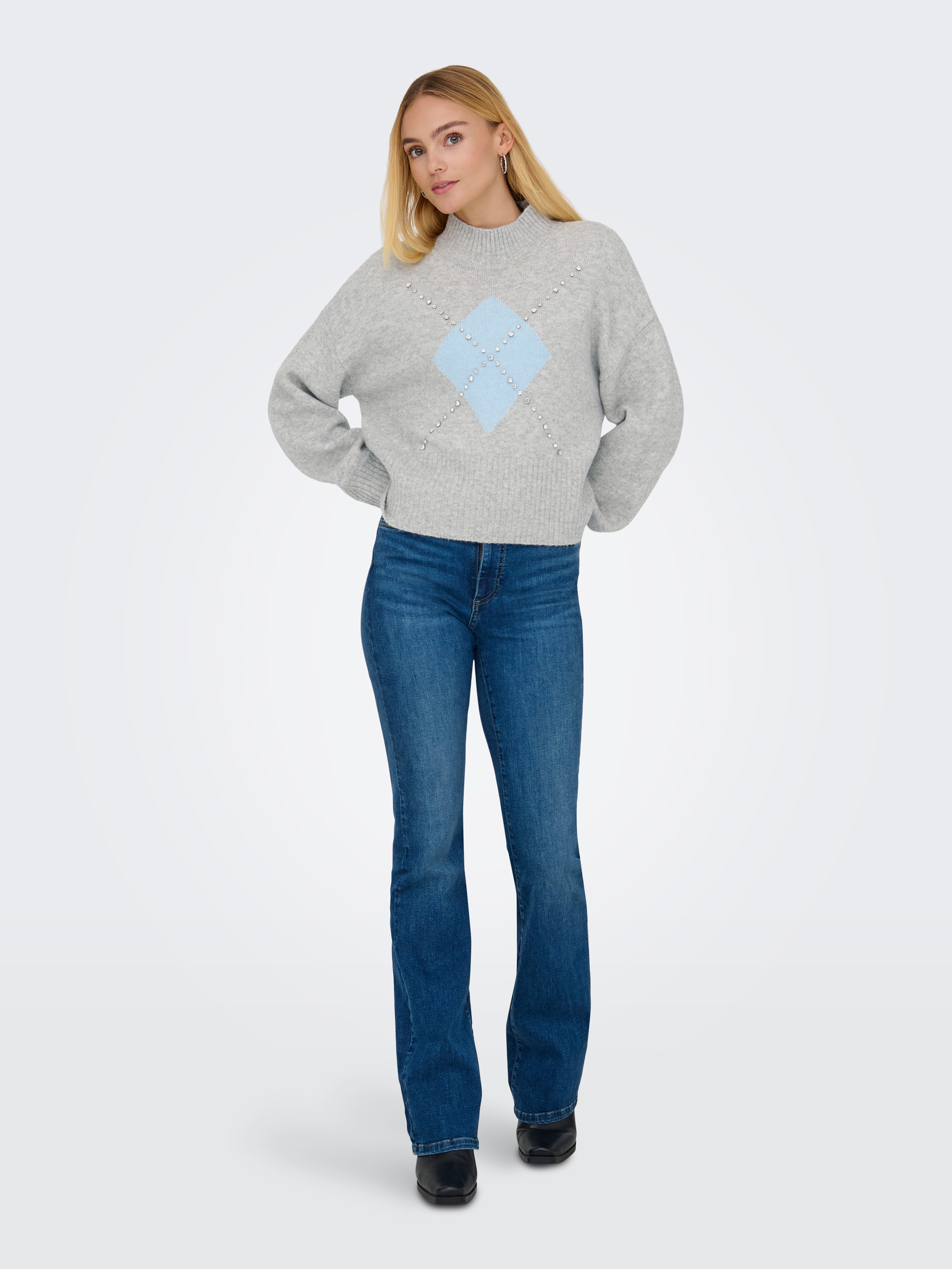 ONLY Strickpullover ONLWAKEFIELD LIFE LS BLING HIGHNECK KNT