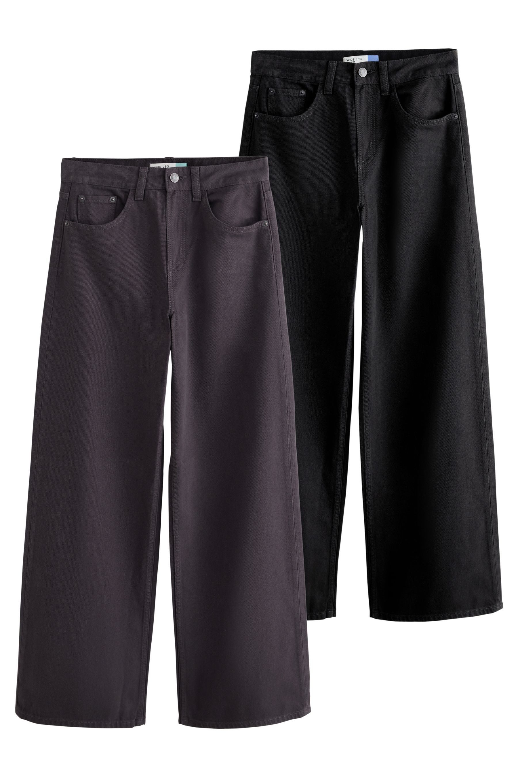 Next Weite Jeans Denim-Jeans mit weitem Bein, 2er-Pack (2-tlg)