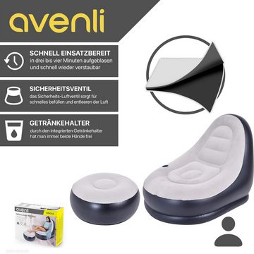 Avenli Luftsessel Aufblasbarer Sessel, (Aufblasbarer Lounge Sessel mit Hocker), Luftsitz für Kinder und Erwachsene