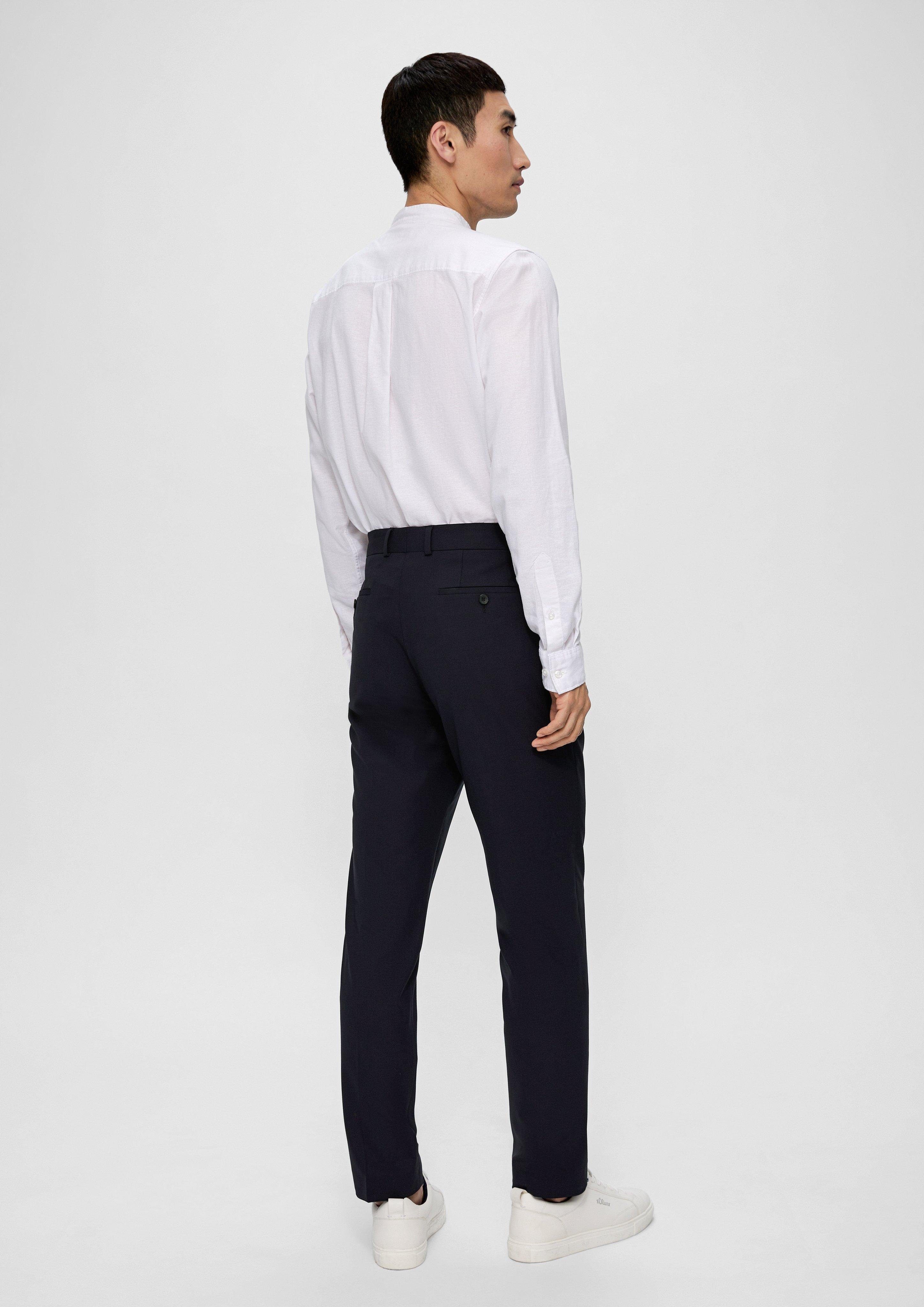 Slim: s.Oliver Anzughose Elastische navy Wollmix in Stoffhose