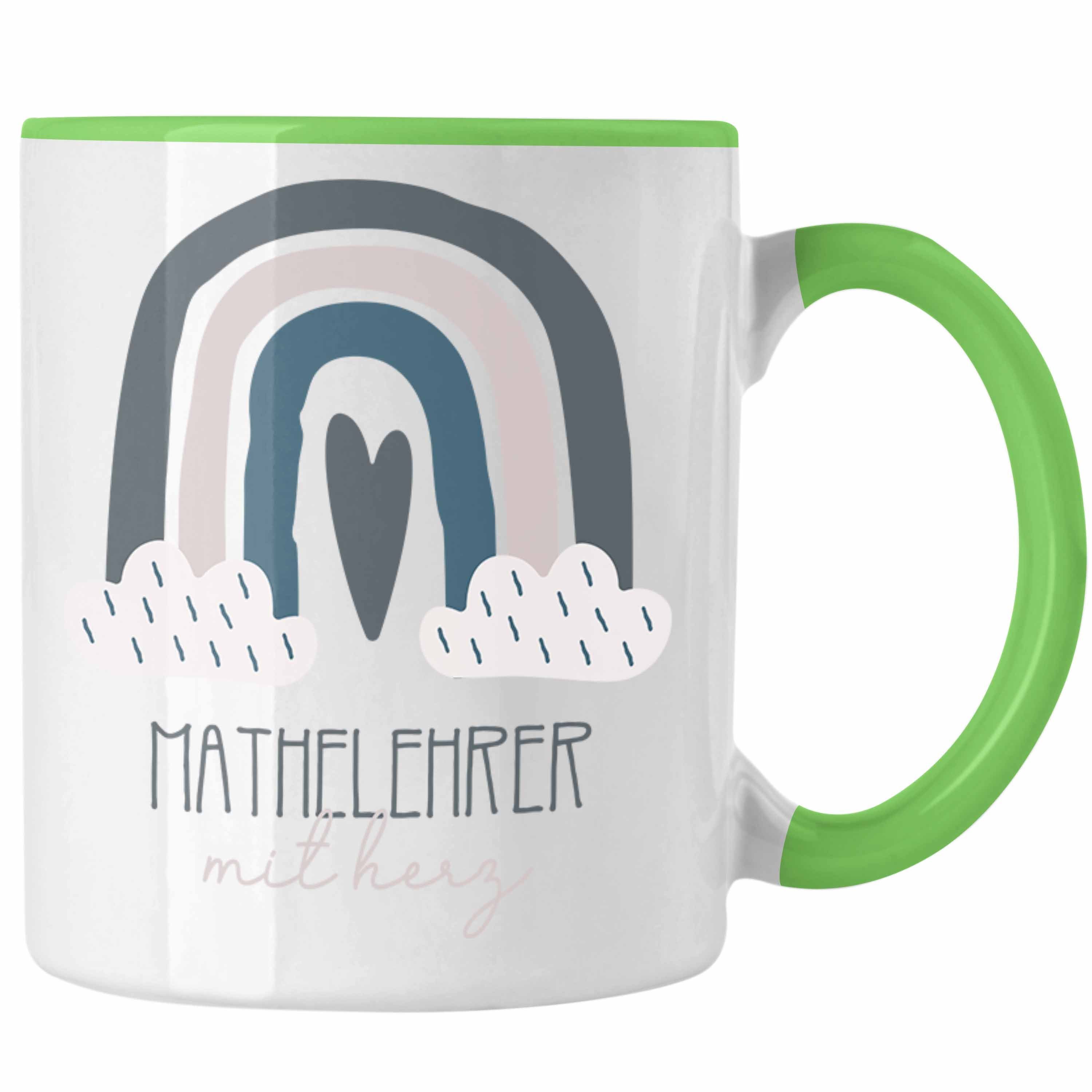 Trendation Tasse Bester Mathelehrer Tasse Geschenk Danke Kaffeetassse Geschenkidee für Grün