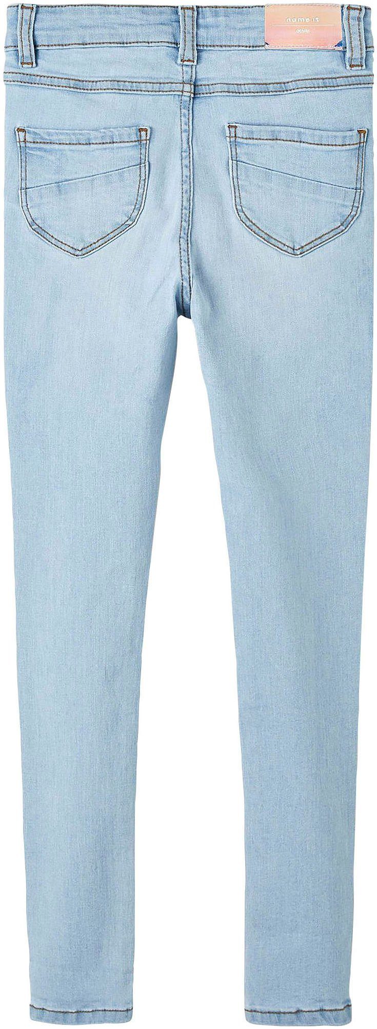 NOOS Blue 1180-ST HW Light NKFPOLLY SKINNY It Name mit Skinny-fit-Jeans Denim JEANS Stretch