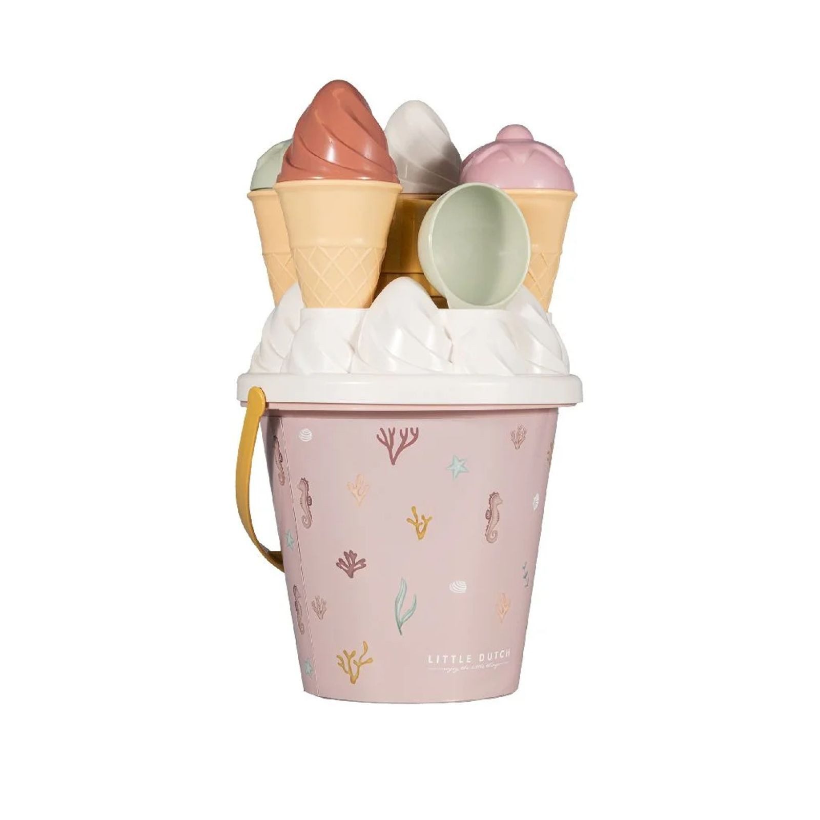 LITTLE DUTCH Sandform-Set Little Dutch 14-teiliges Sandspielzeug Eimer Set Ocean Dreams rosa, (14-tlg)