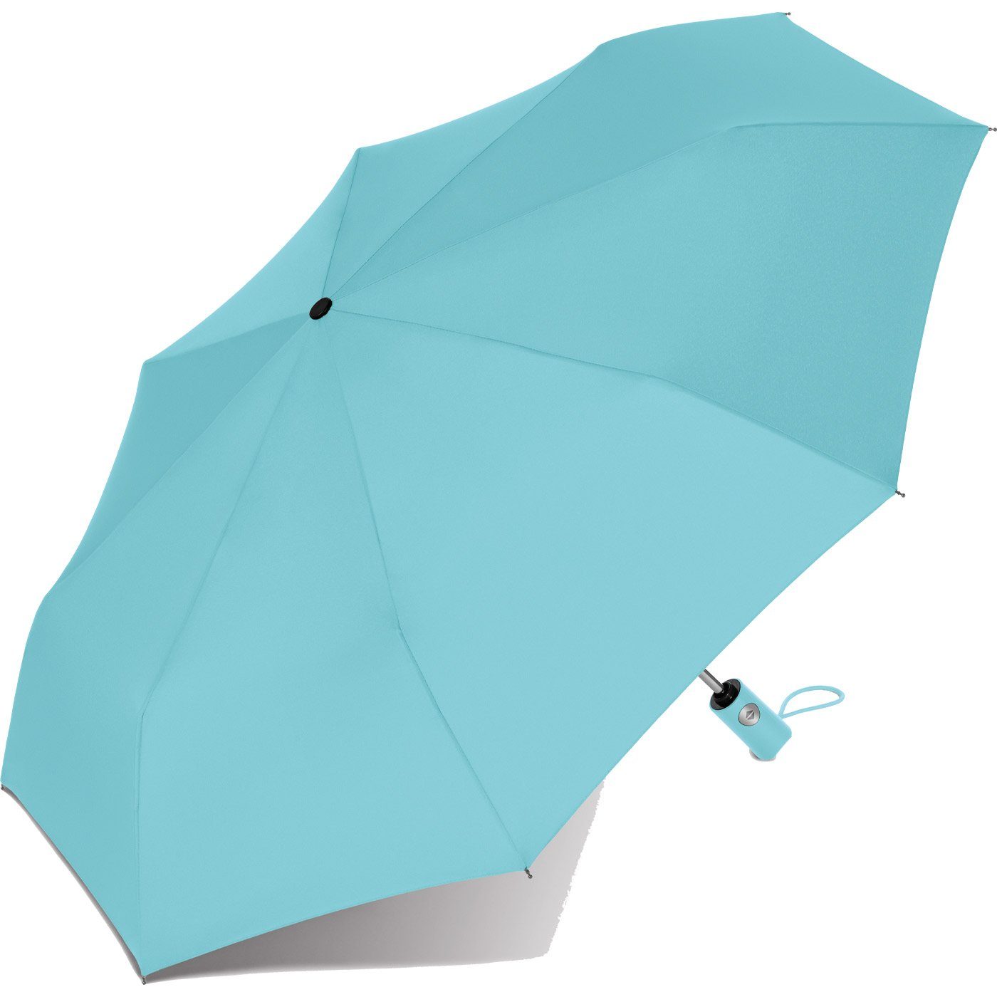 RS-Versand Taschenregenschirm schöner in vielen Auf-Zu-Automatik, für Farben und modischen Damen mit Regenschirm Herren, hellblau stabiler