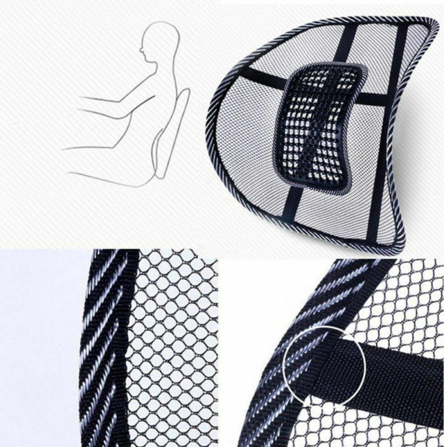 BAYLI Sitzkissen 2er Set Mesh Lordosenstütze für Auto Bürostuhl, Lendenwirb günstig online kaufen