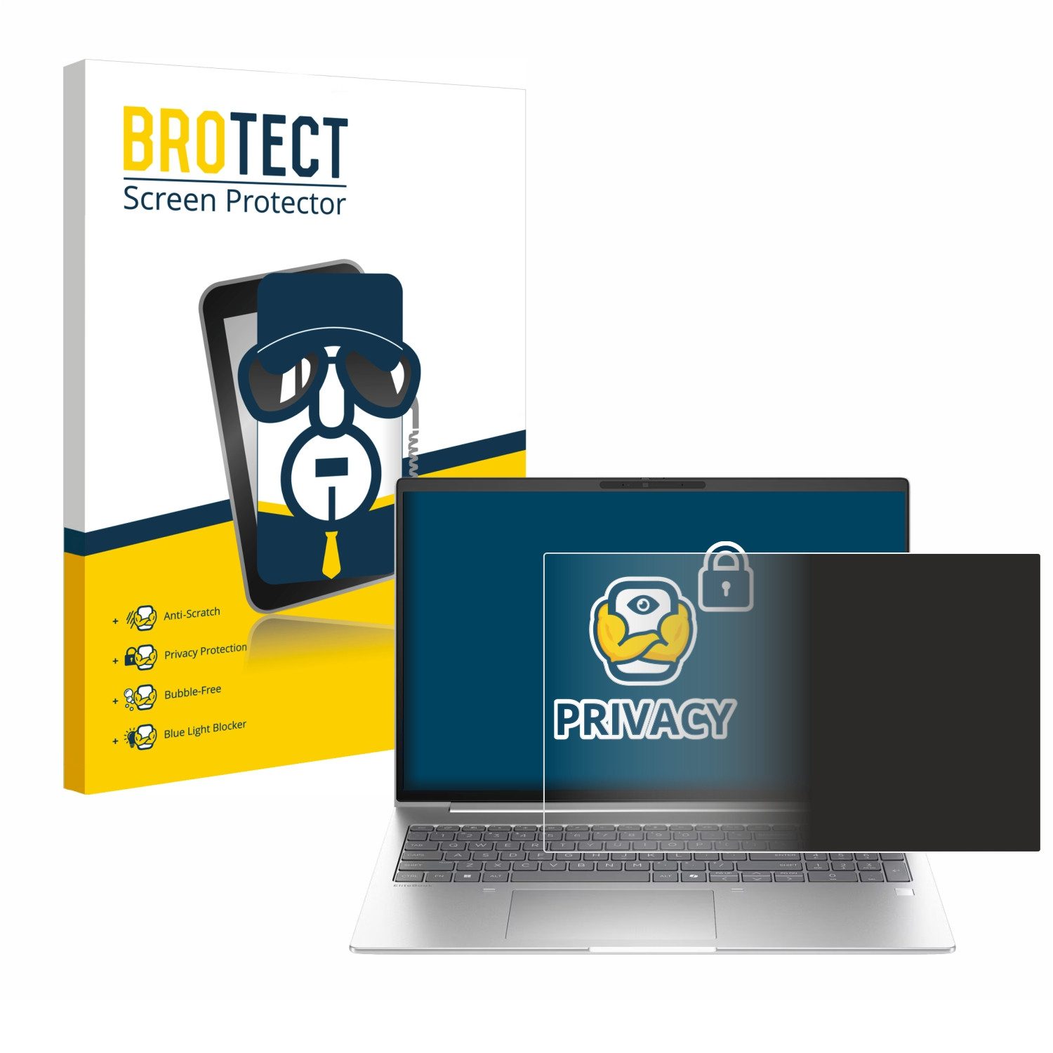 BROTECT Displayschutzfolie Sichtschutzfolie für HP EliteBook 6 G1i 13, Anti-Spy Privacy Sichtschutz Blickschutzfolie Blaulicht-Schutz