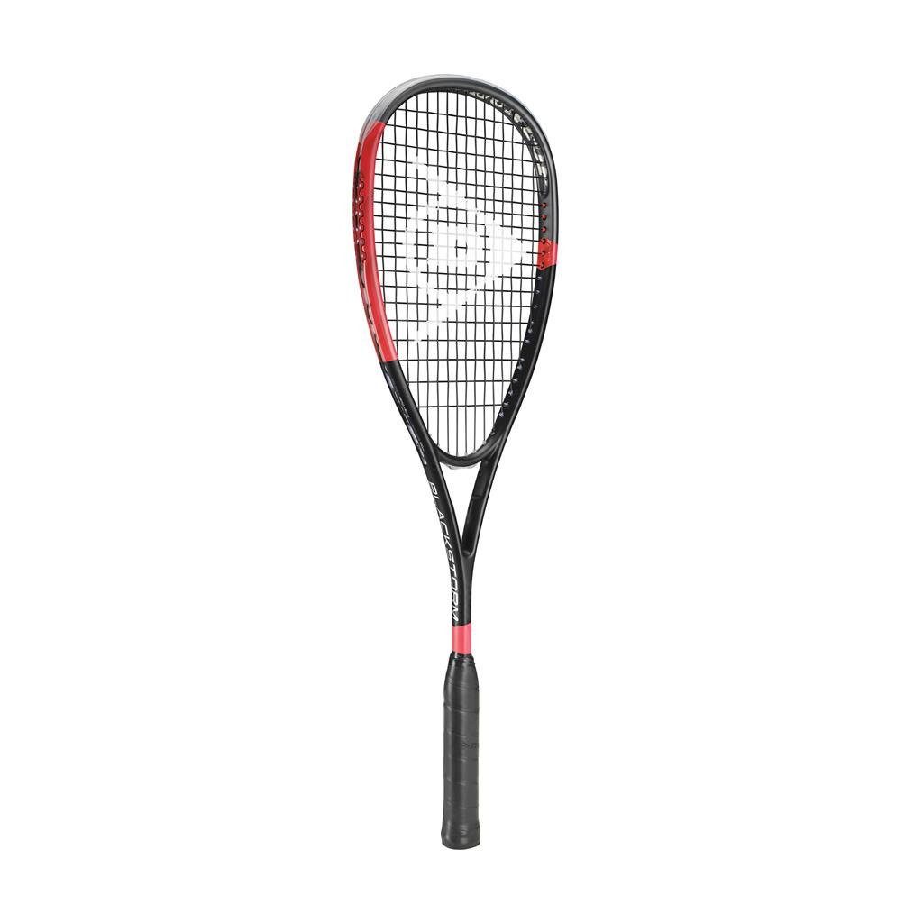 Dunlop Squashschläger Blackstorm Carbon 140g/kopflastig schwarz/rot - besaitet