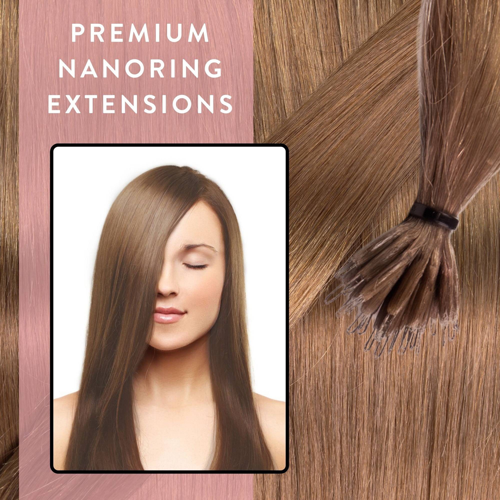 hair2heart Echthaar-Extension Premium Nanoring Extensions #8/1 Hellblond Asch 40cm