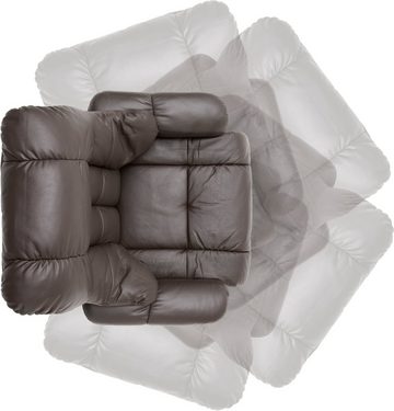 MCA furniture Relaxsessel Calgary, Fernsehsessel 360°drehbar inkl. Hocker mit Lederbezug
