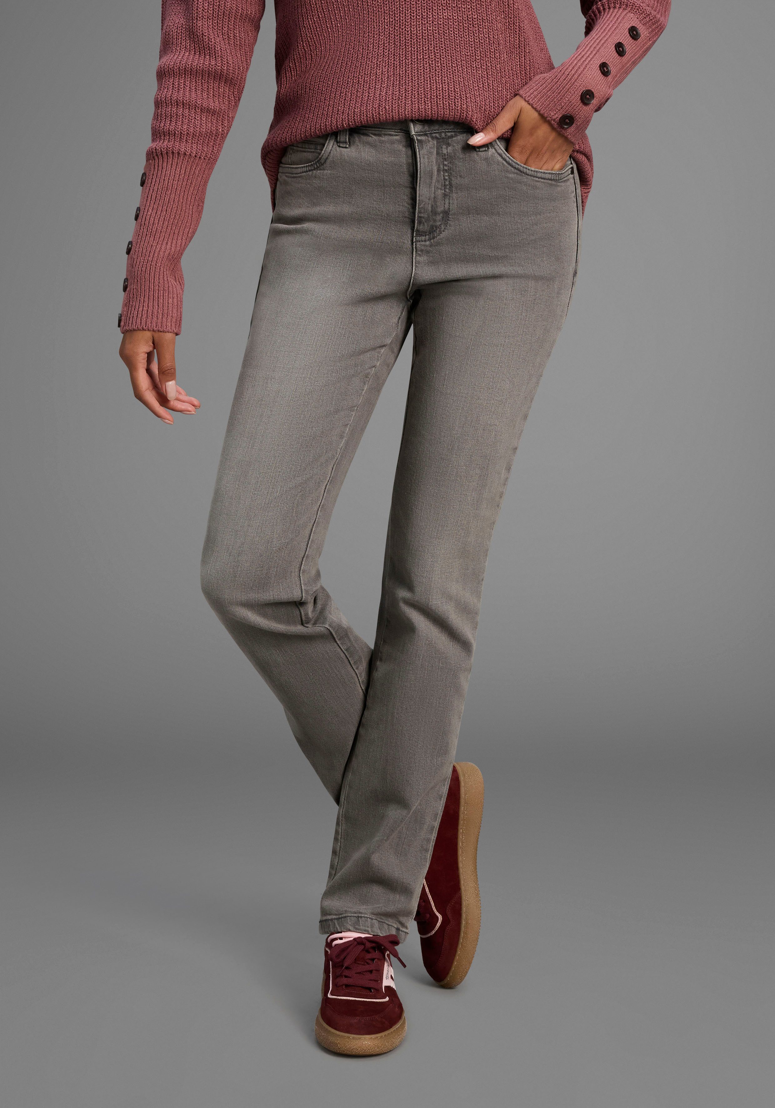 Arizona Gerade Jeans Comfort-Fit High Waist günstig online kaufen