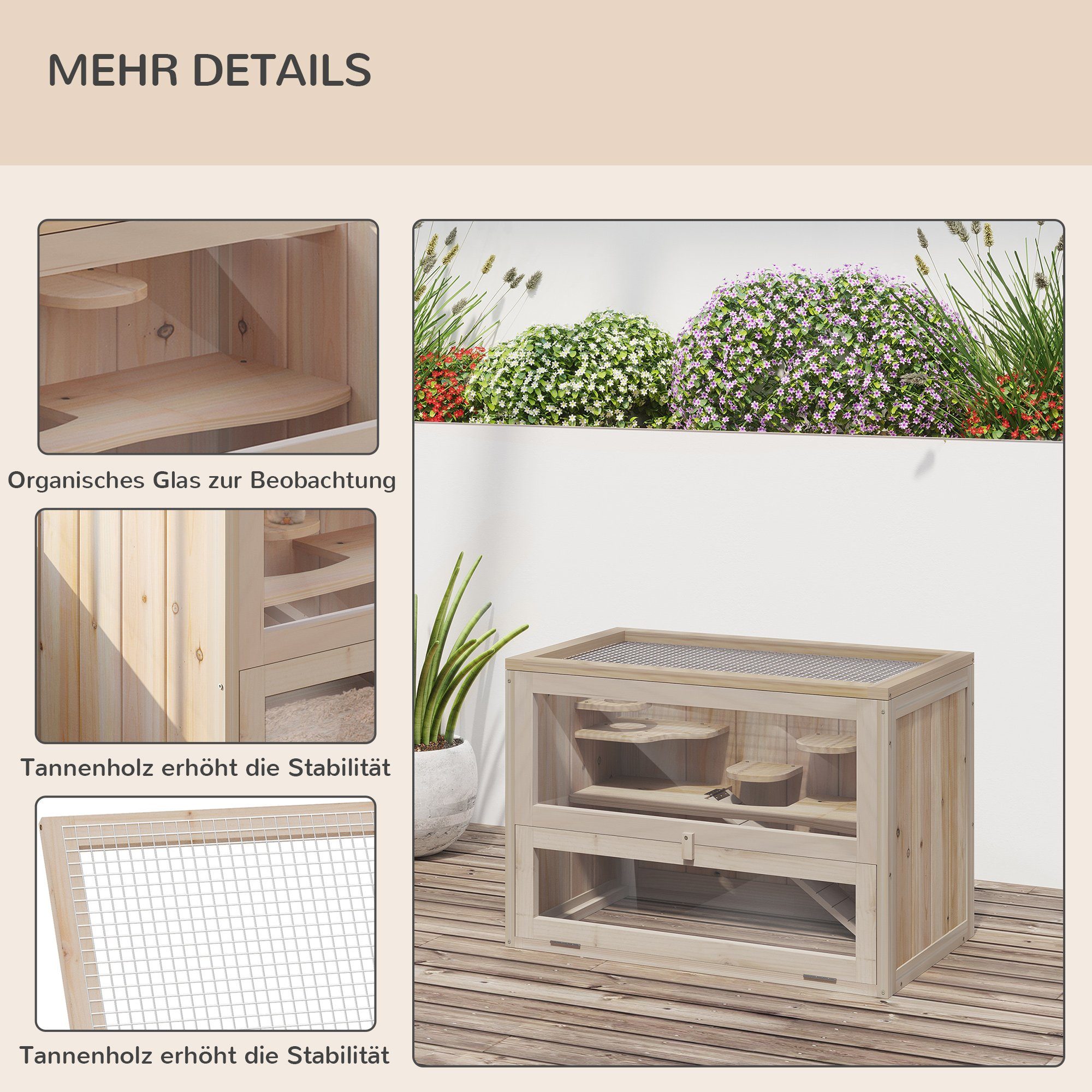 PawHut Kleintierkäfig Käfig